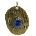 Pendentif Lapis Pierre précieuse bleue du Tibet Laiton artisanal