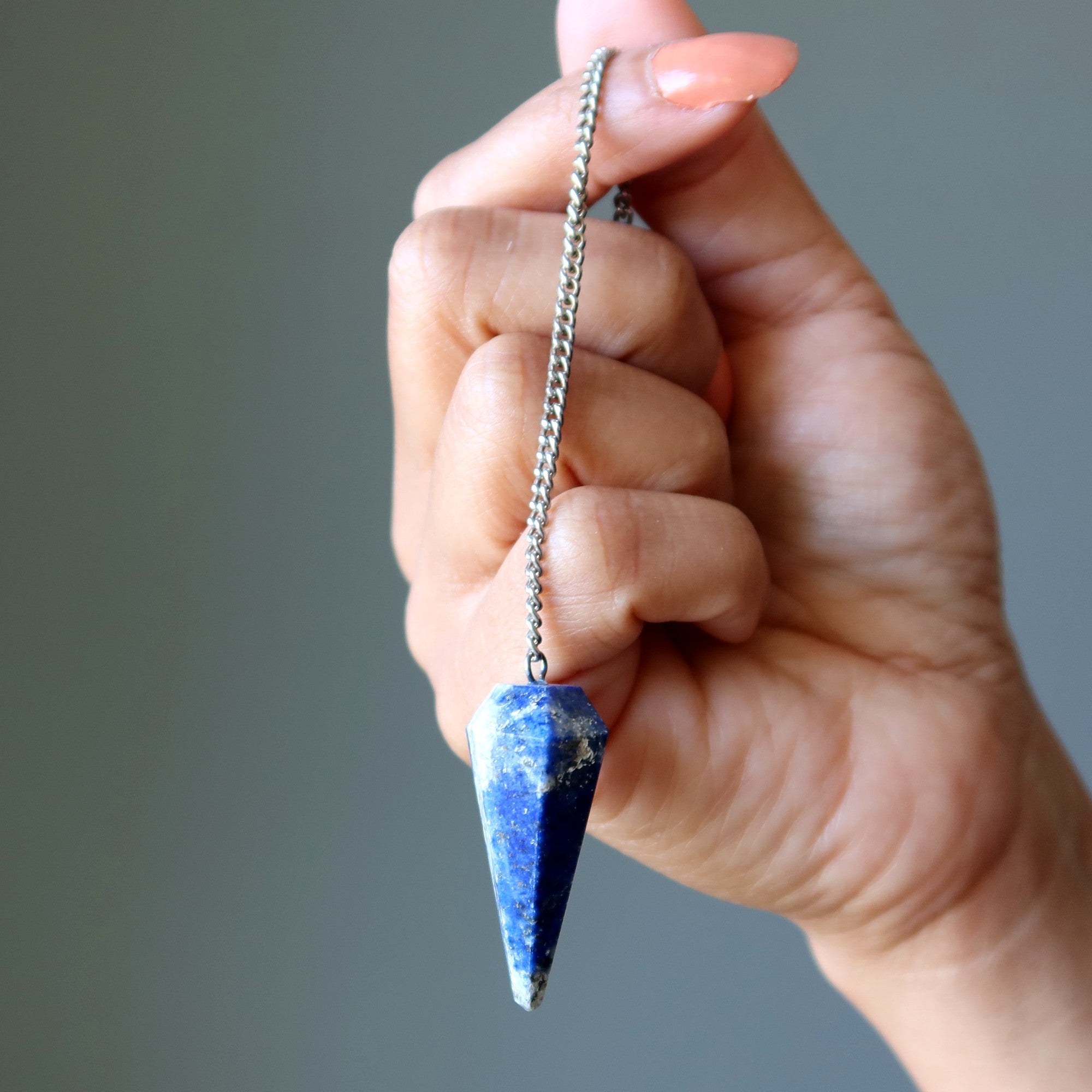 Lapis Lazuli Pendulum Healing the Mind Blue Dowsing Crystal