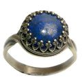 Lapis Ring Dreamer Gem Antiqued Brass Adjustable