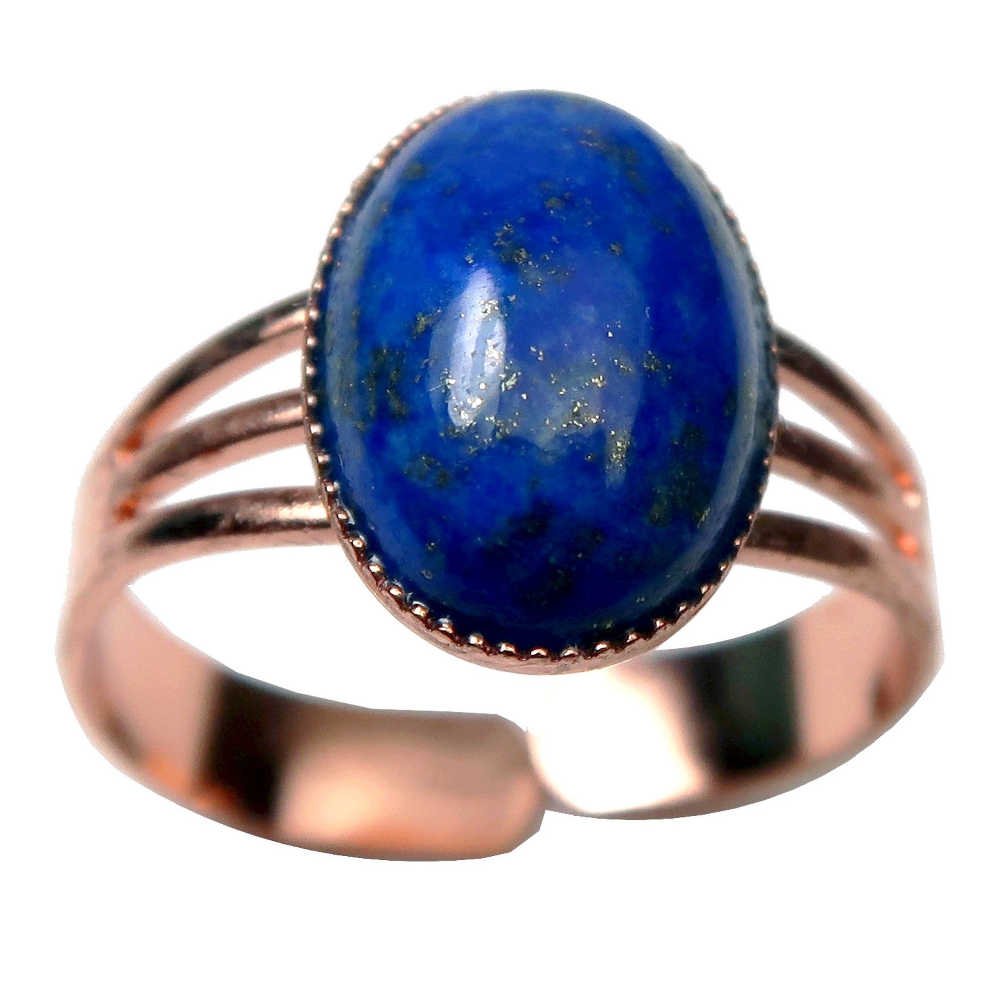 Lapislazuli-Ring „Sternenklarer Himmel“, Kupfer, verstellbar