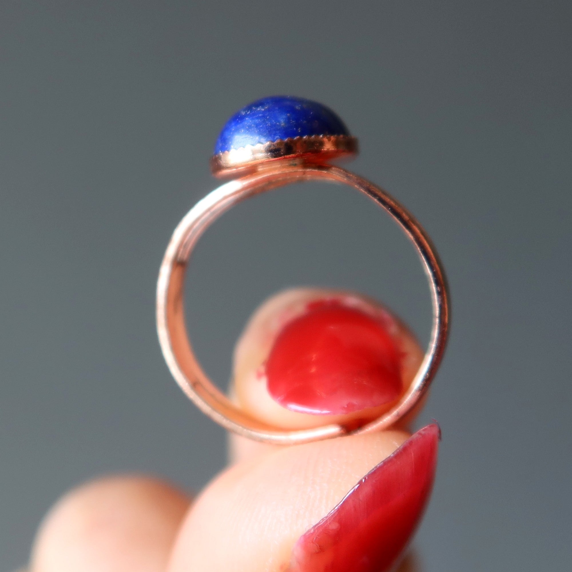 Lapislazuli-Ring „Sternenklarer Himmel“, Kupfer, verstellbar