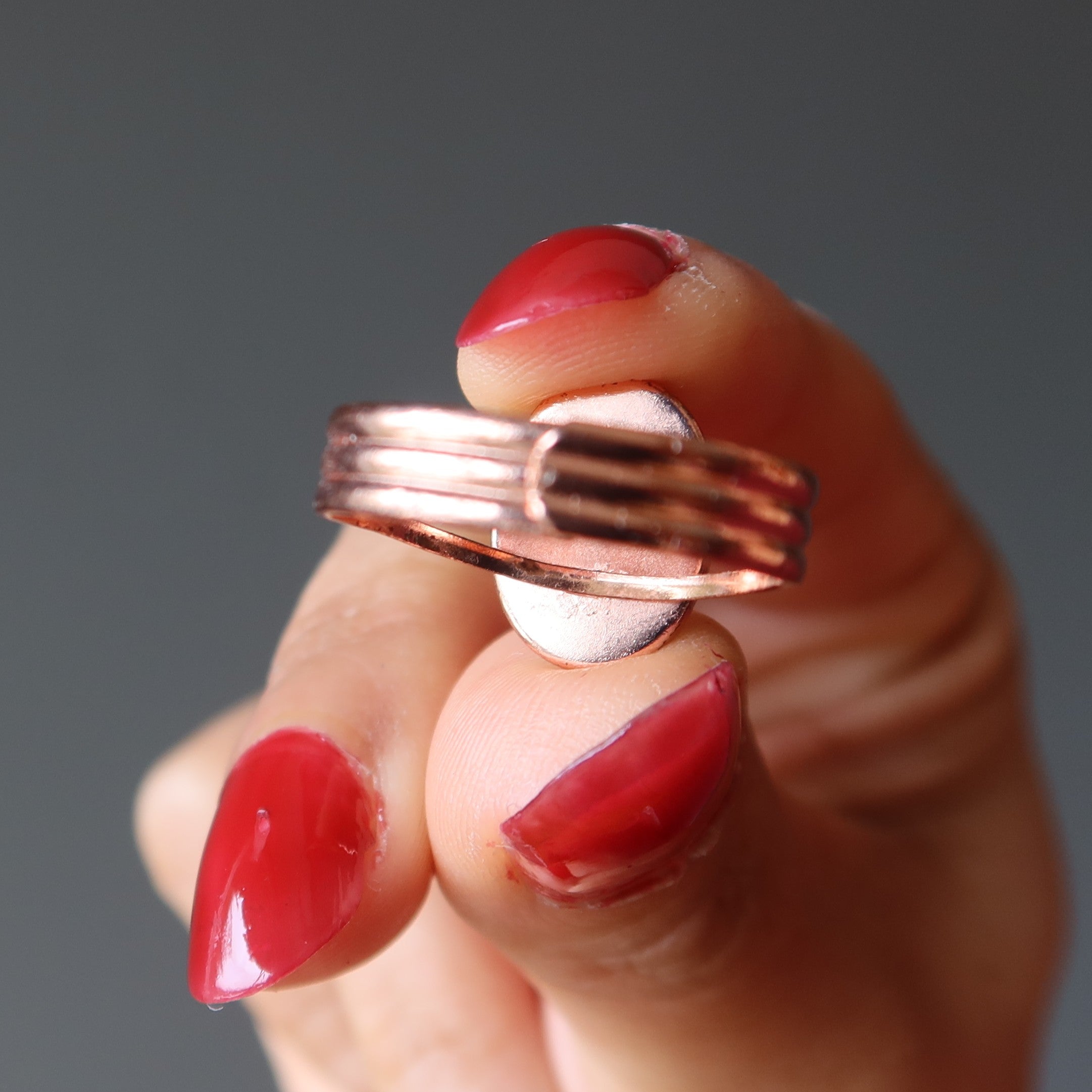 Lapislazuli-Ring „Sternenklarer Himmel“, Kupfer, verstellbar