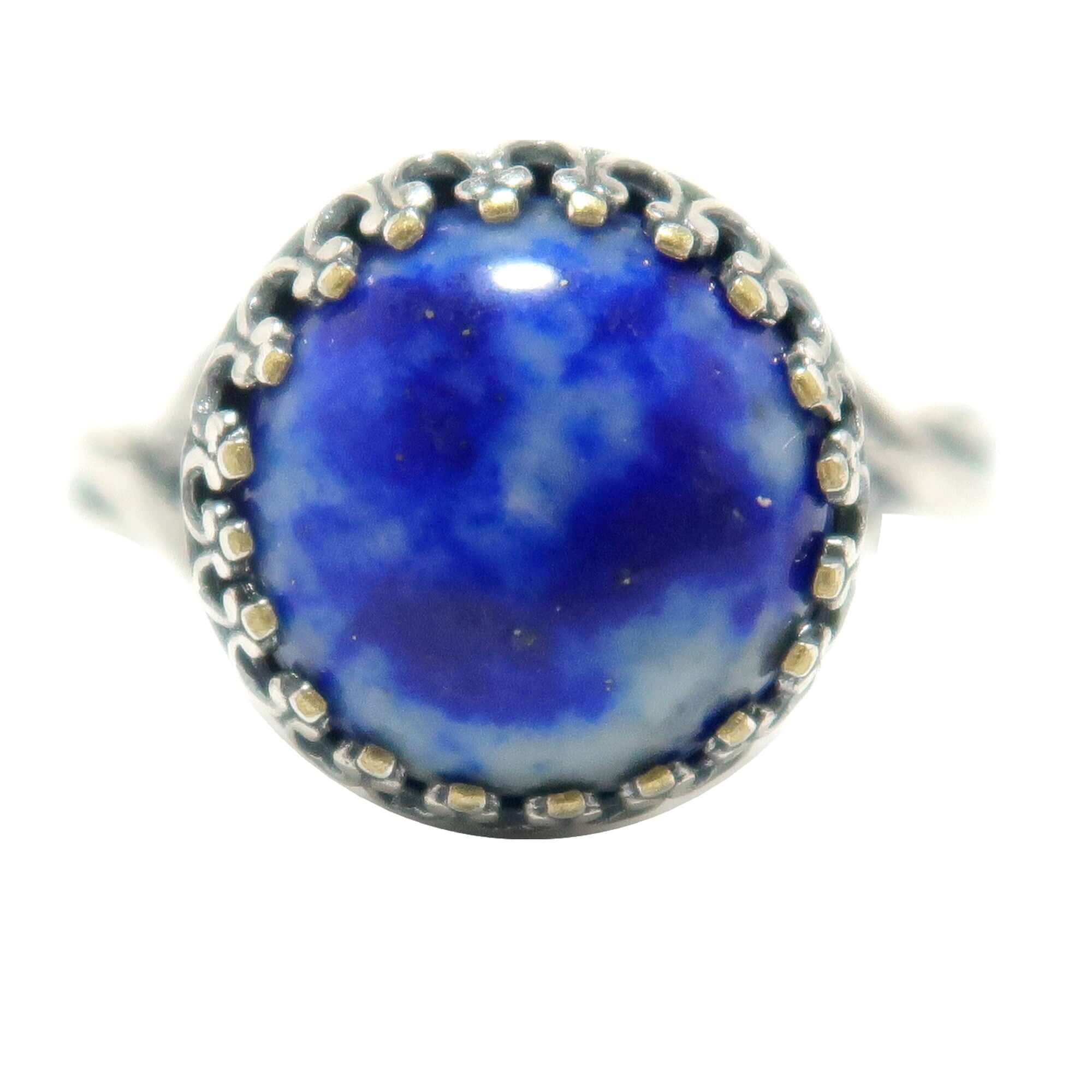 Bague Lapis Divinité Jean Argent Sterling Réglable