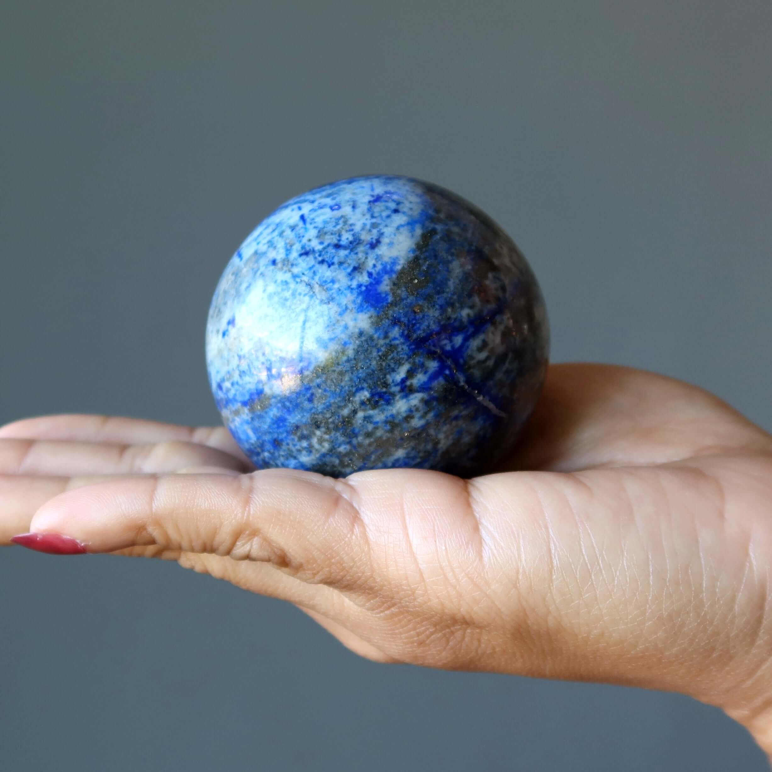Lapis Lazuli Sphere Blue Denim Dreams Gazing Vision Crystal Ball