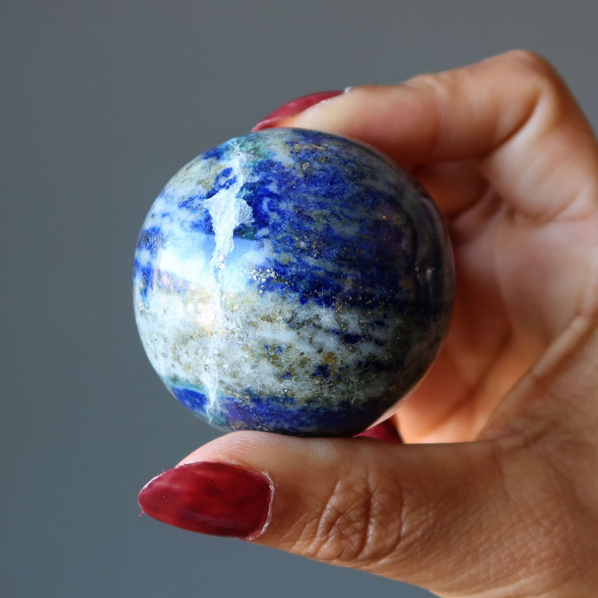 Lapis Lazuli Sphere Blue Denim Dreams Gazing Vision Crystal Ball