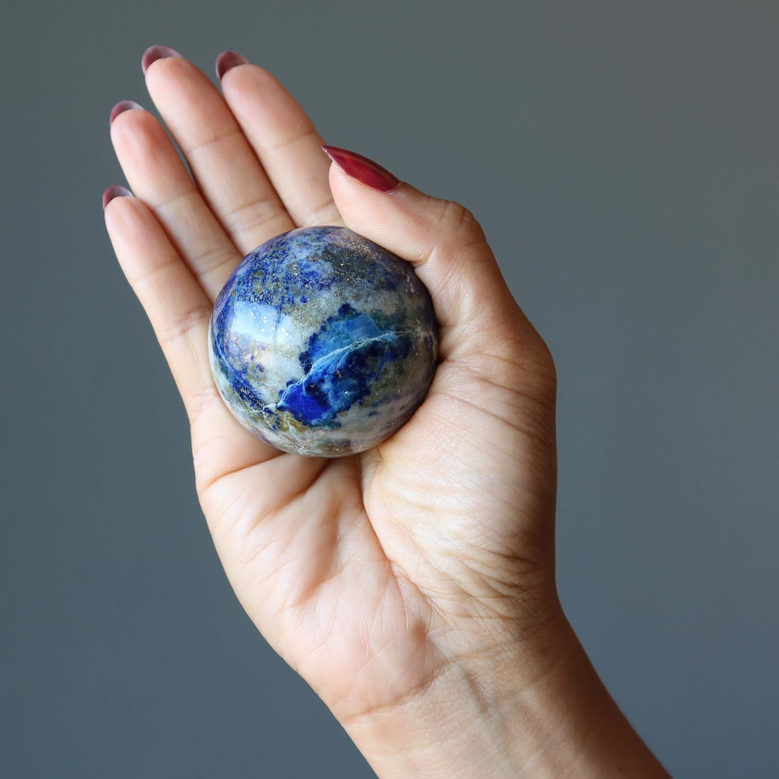 Lapis Lazuli Sphere Blue Denim Dreams Gazing Vision Crystal Ball