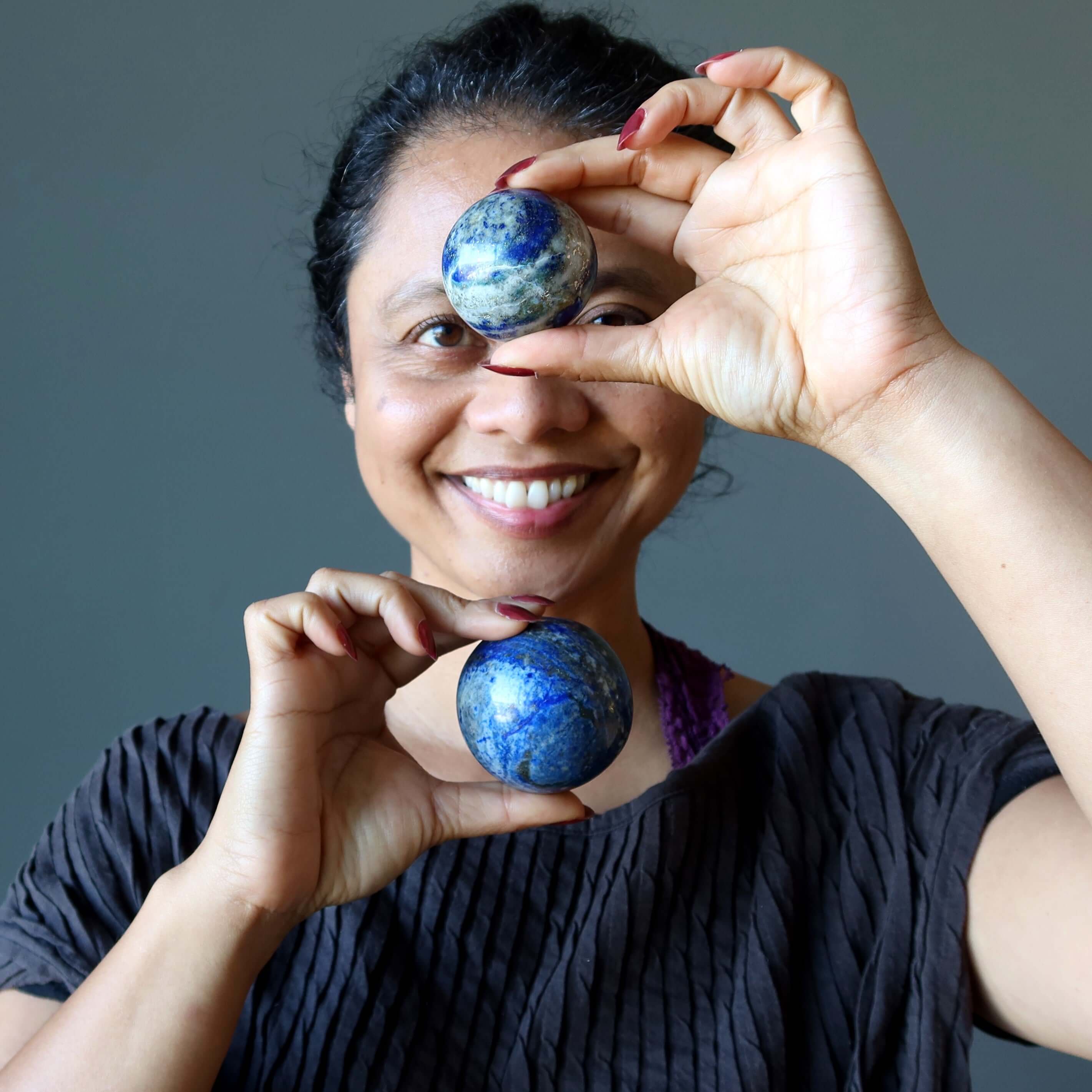 Lapis Lazuli Sphere Blue Denim Dreams Gazing Vision Crystal Ball