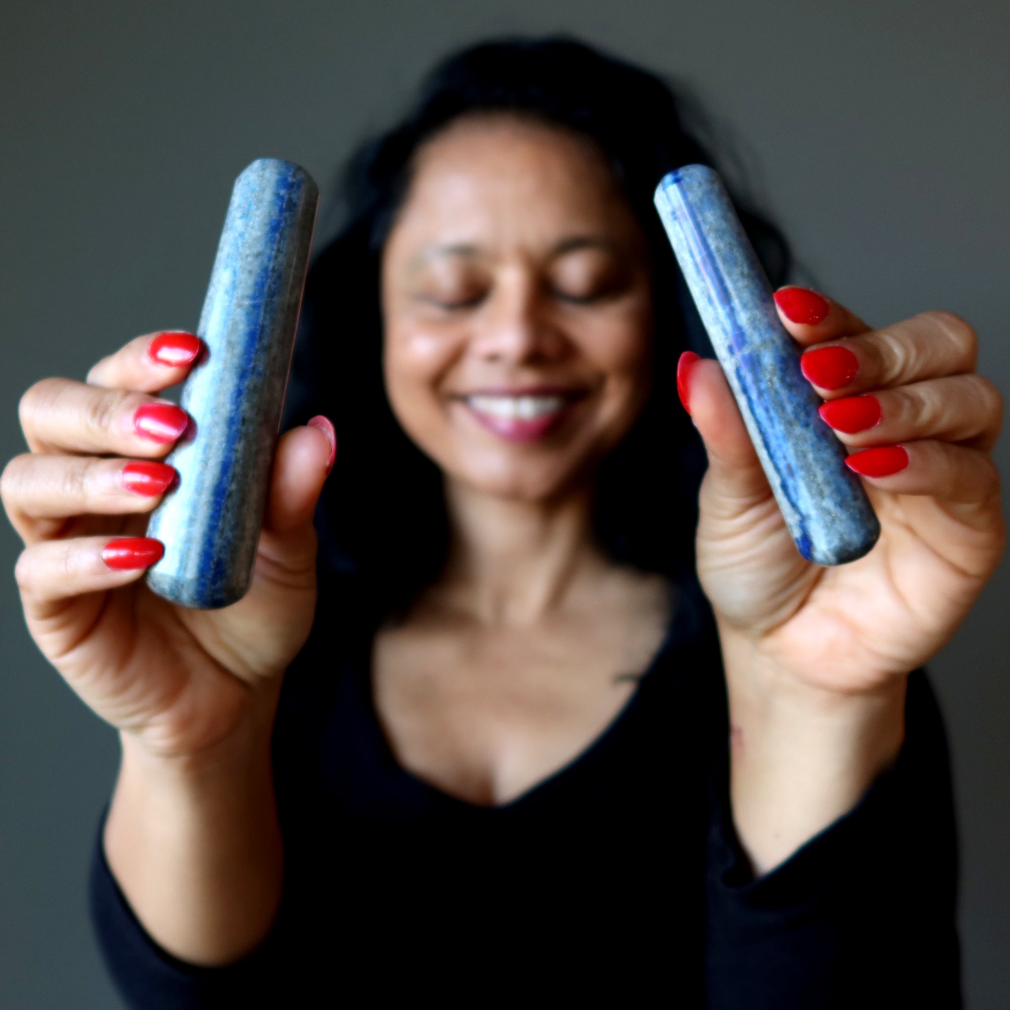 Baguette de massage Lapis Lazuli Bleue Pierre du Troisième Œil