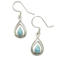 Boucles d'oreilles Larimar Sérénité Littorale Pendantes Argent Sterling
