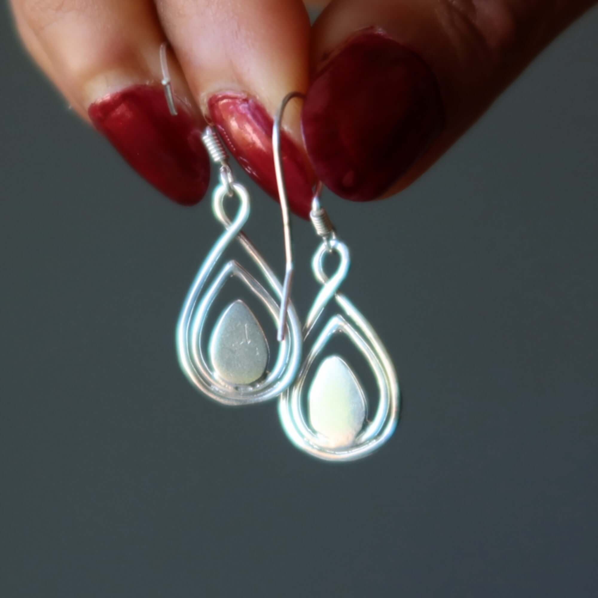 Boucles d'oreilles Larimar Sérénité Littorale Pendantes Argent Sterling