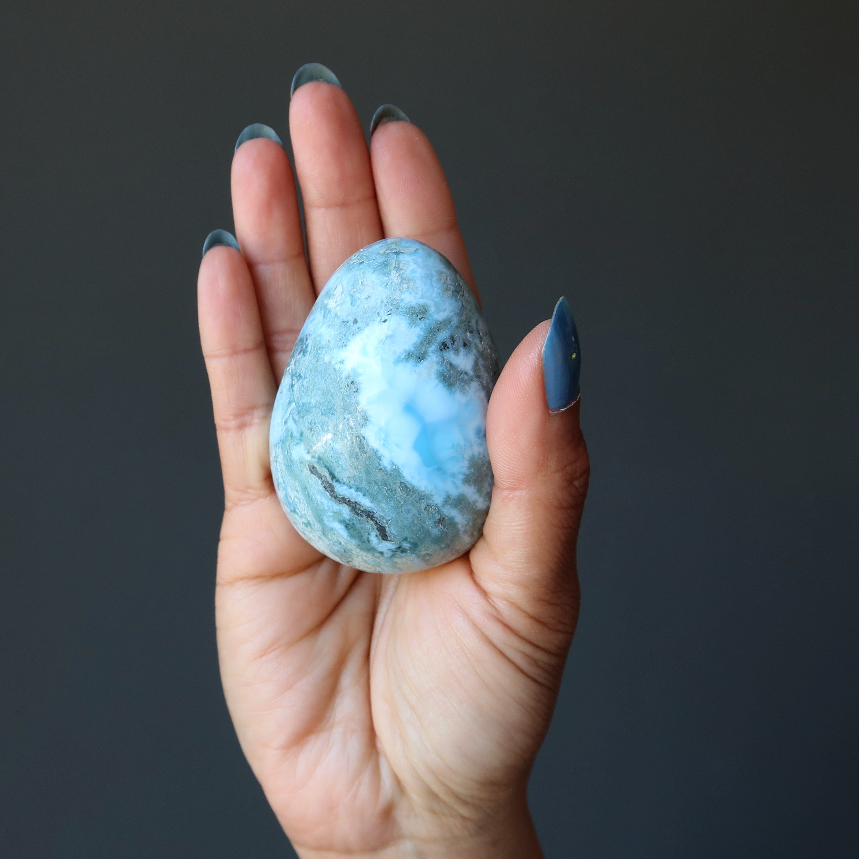 Larimar Egg Blue Atlantis Crack the Code Caribbean Sea Crystal