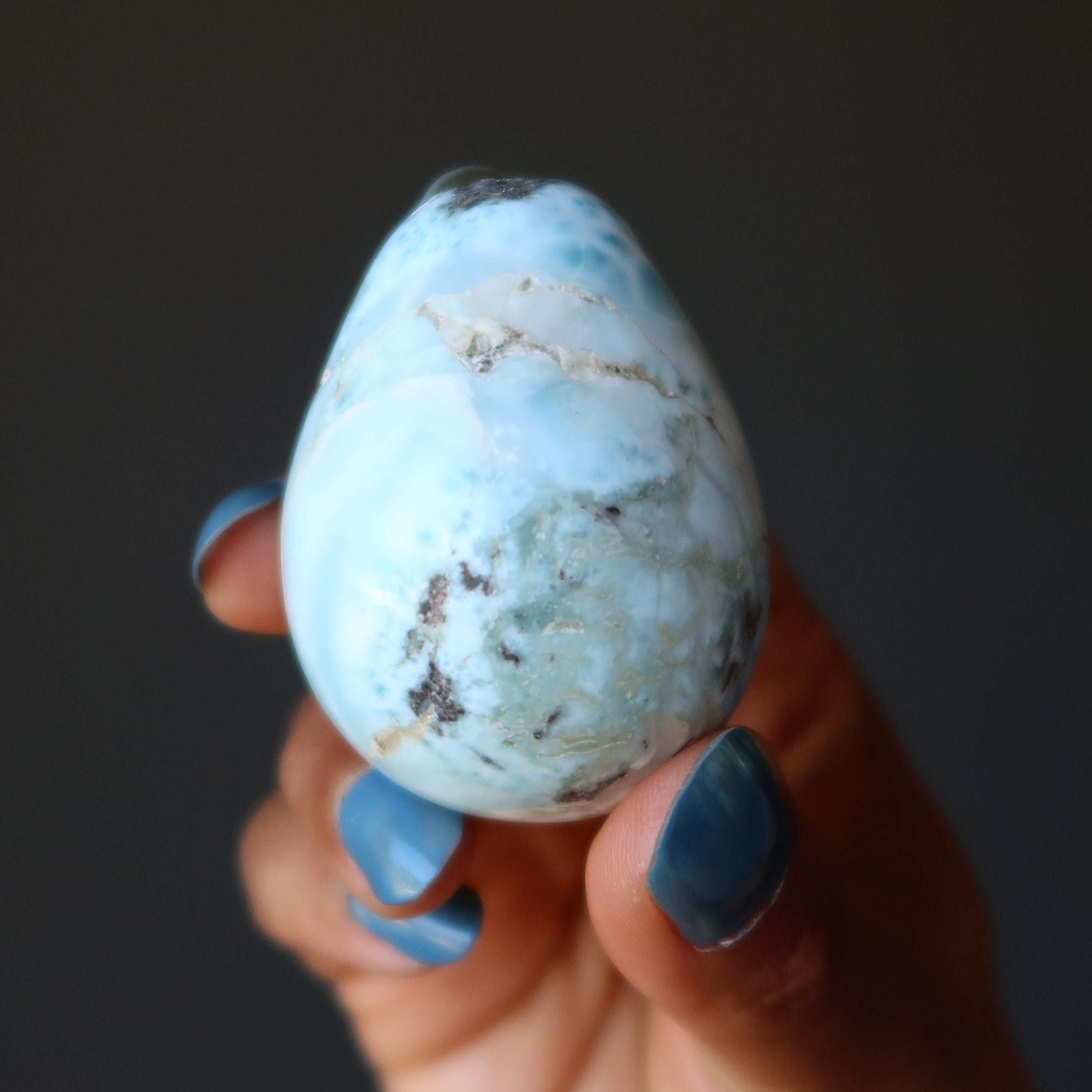 Larimar Egg Blue Atlantis Crack the Code Caribbean Sea Crystal