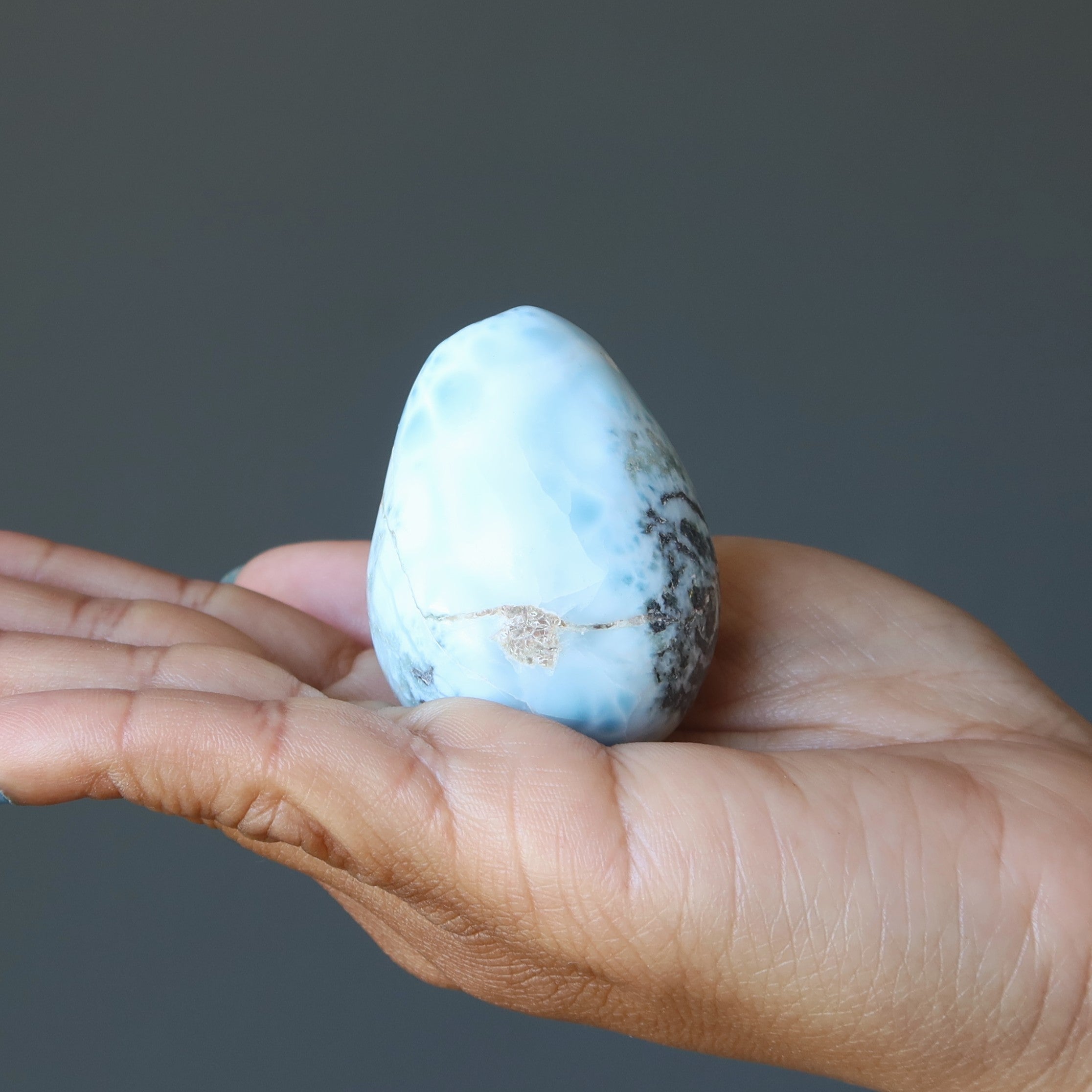 Larimar Egg Blue Atlantis Crack the Code Caribbean Sea Crystal
