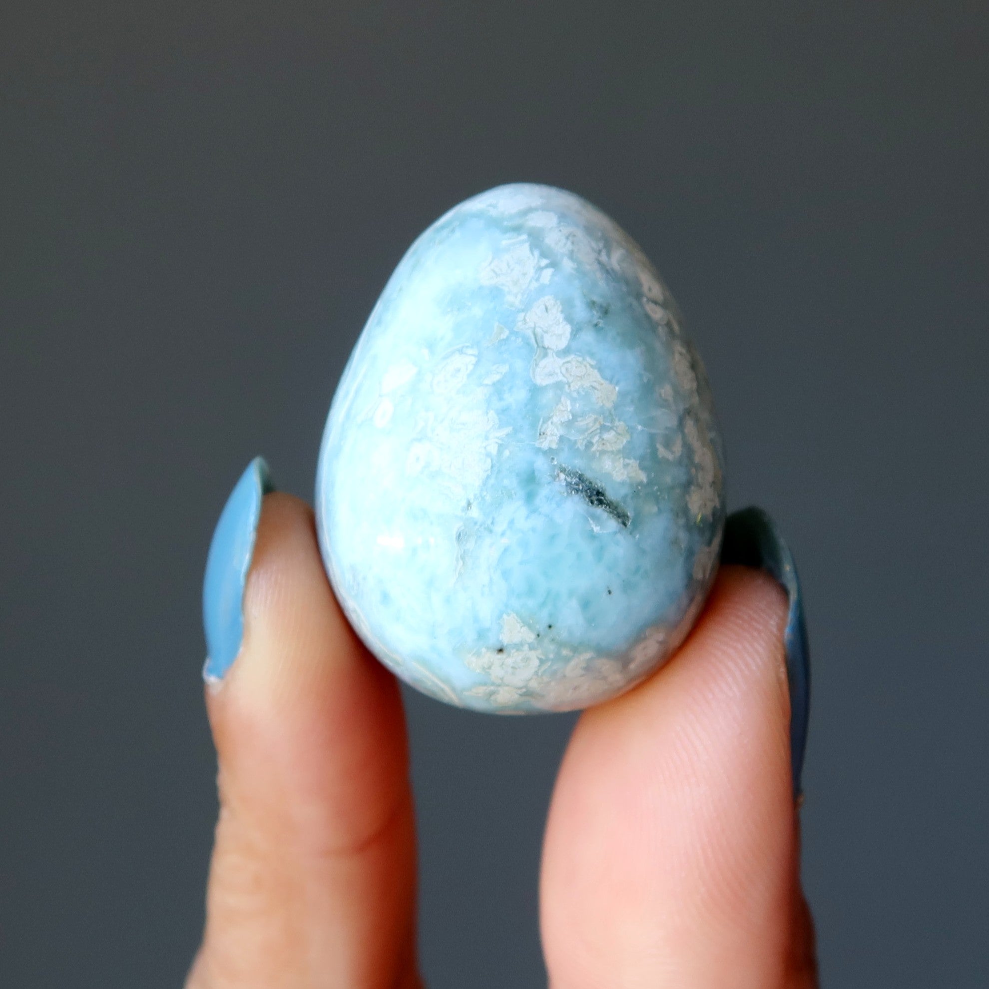 Larimar Egg Blue Atlantis Crack the Code Caribbean Sea Crystal
