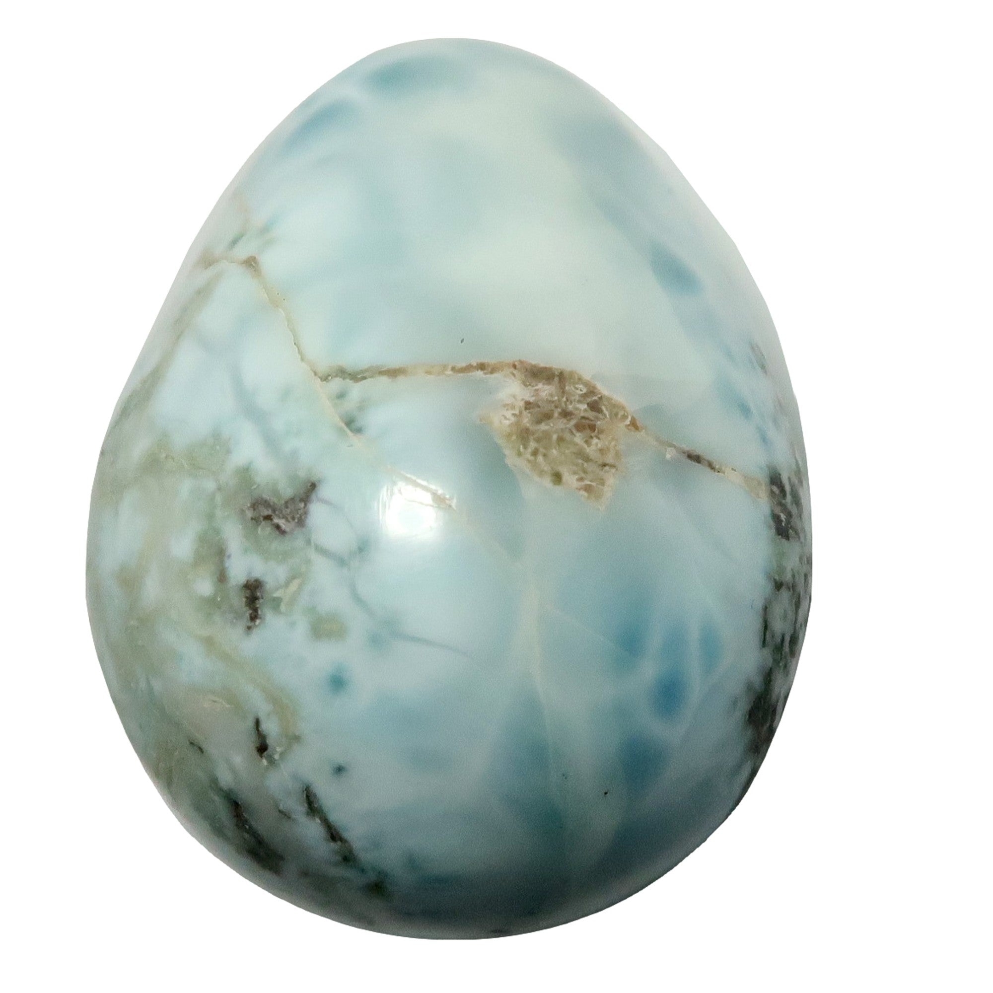 Larimar Egg Blue Atlantis Crack the Code Caribbean Sea Crystal