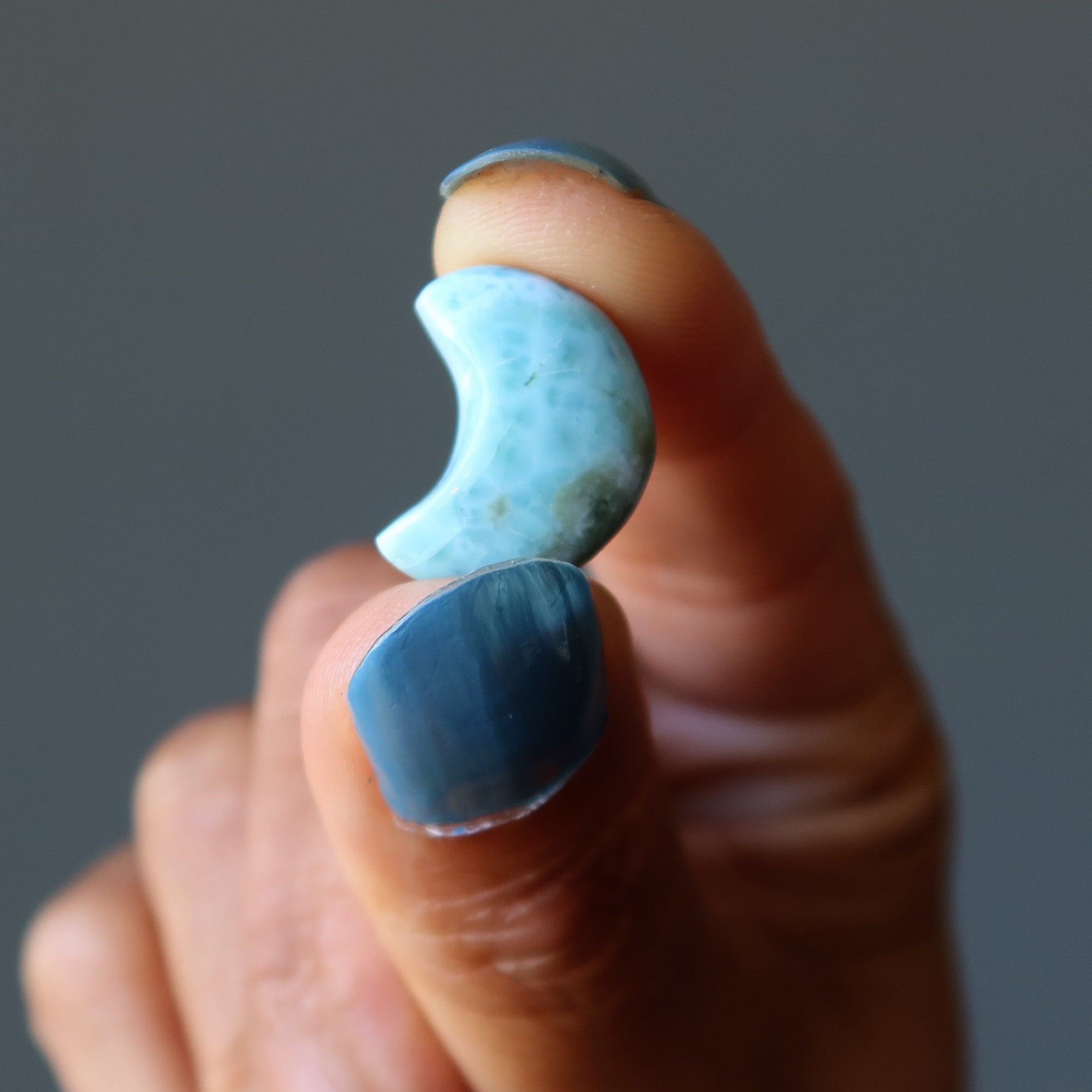 Pierre Mandala Larimar Grille Cristal Ciel Bleu Lune