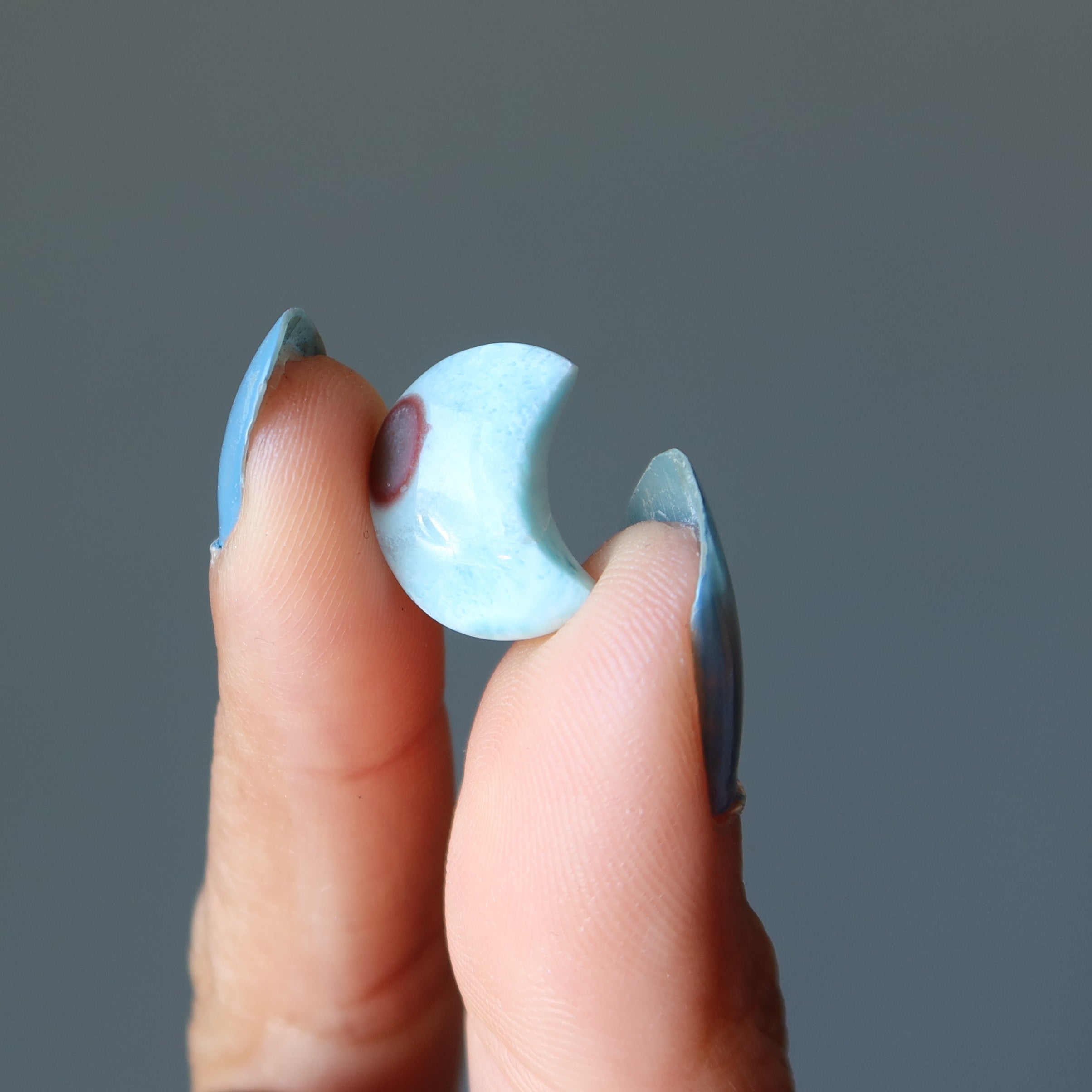 Pierre Mandala Larimar Grille Cristal Ciel Bleu Lune