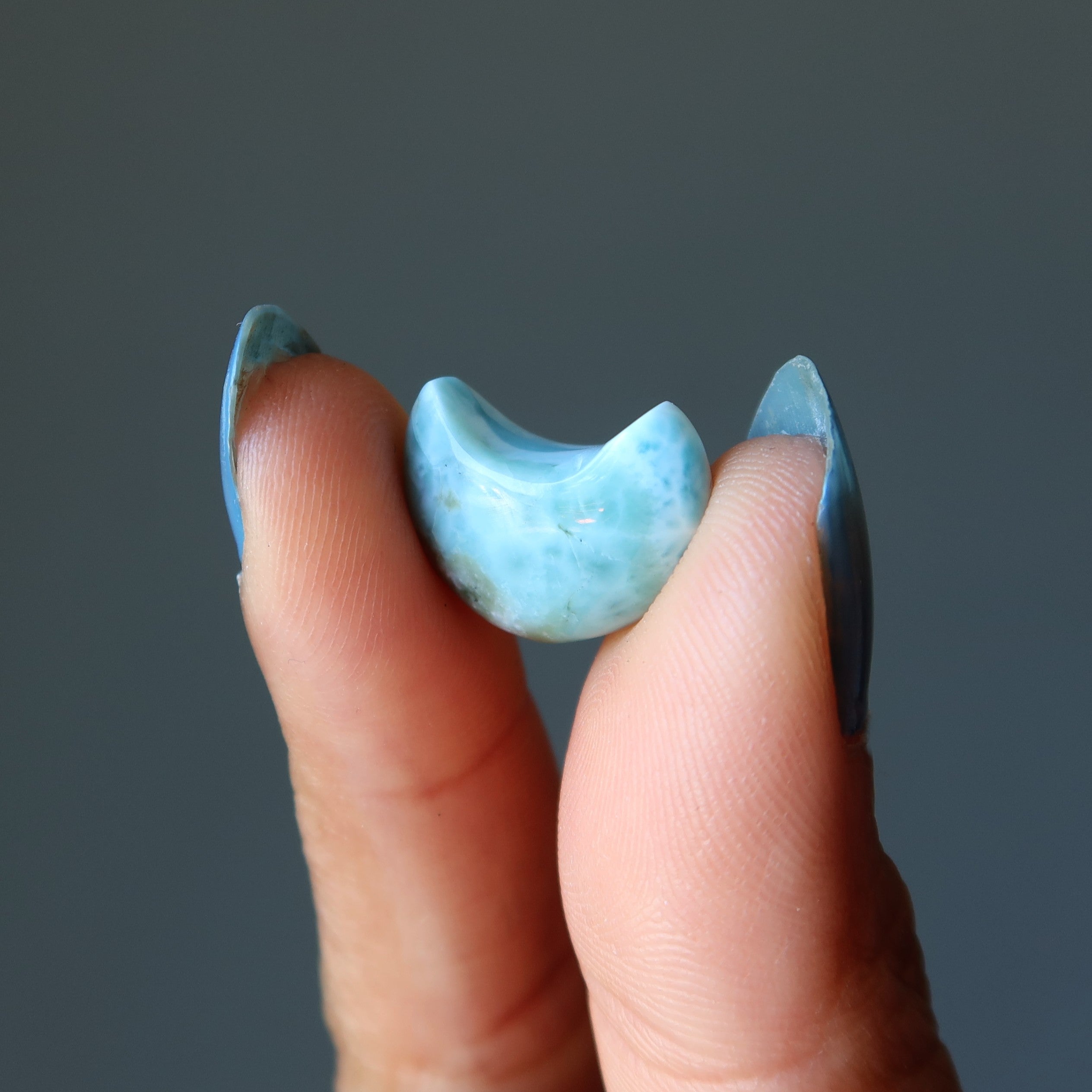 Pierre Mandala Larimar Grille Cristal Ciel Bleu Lune