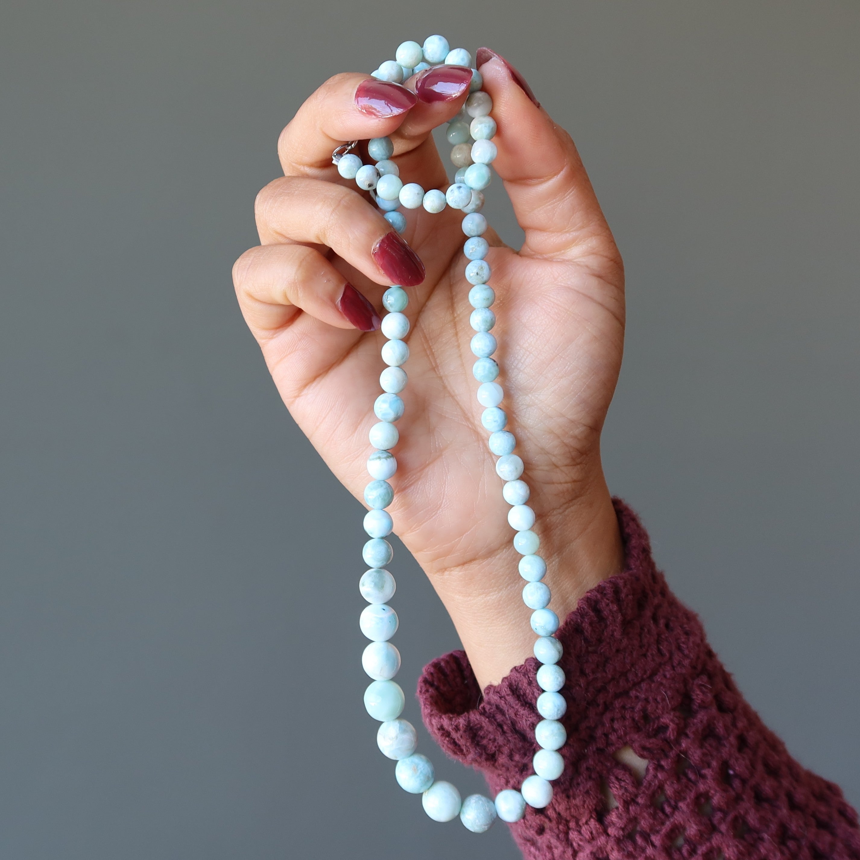 Larimar Necklace Blue Paradise Beads Precious Gem