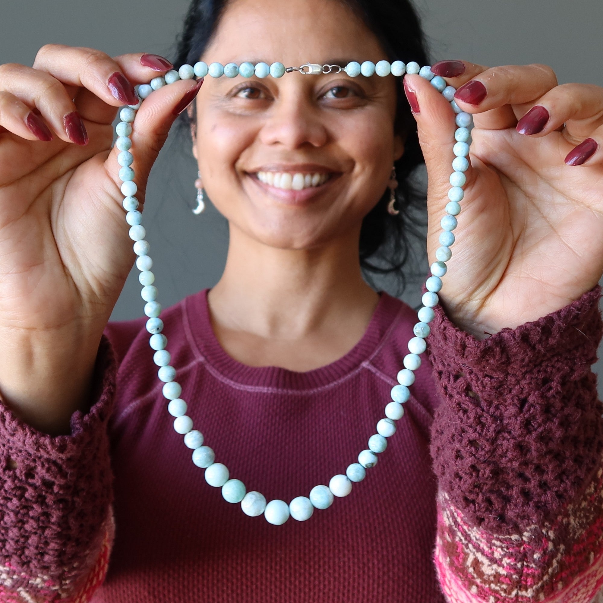 Larimar Necklace Blue Paradise Beads Precious Gem