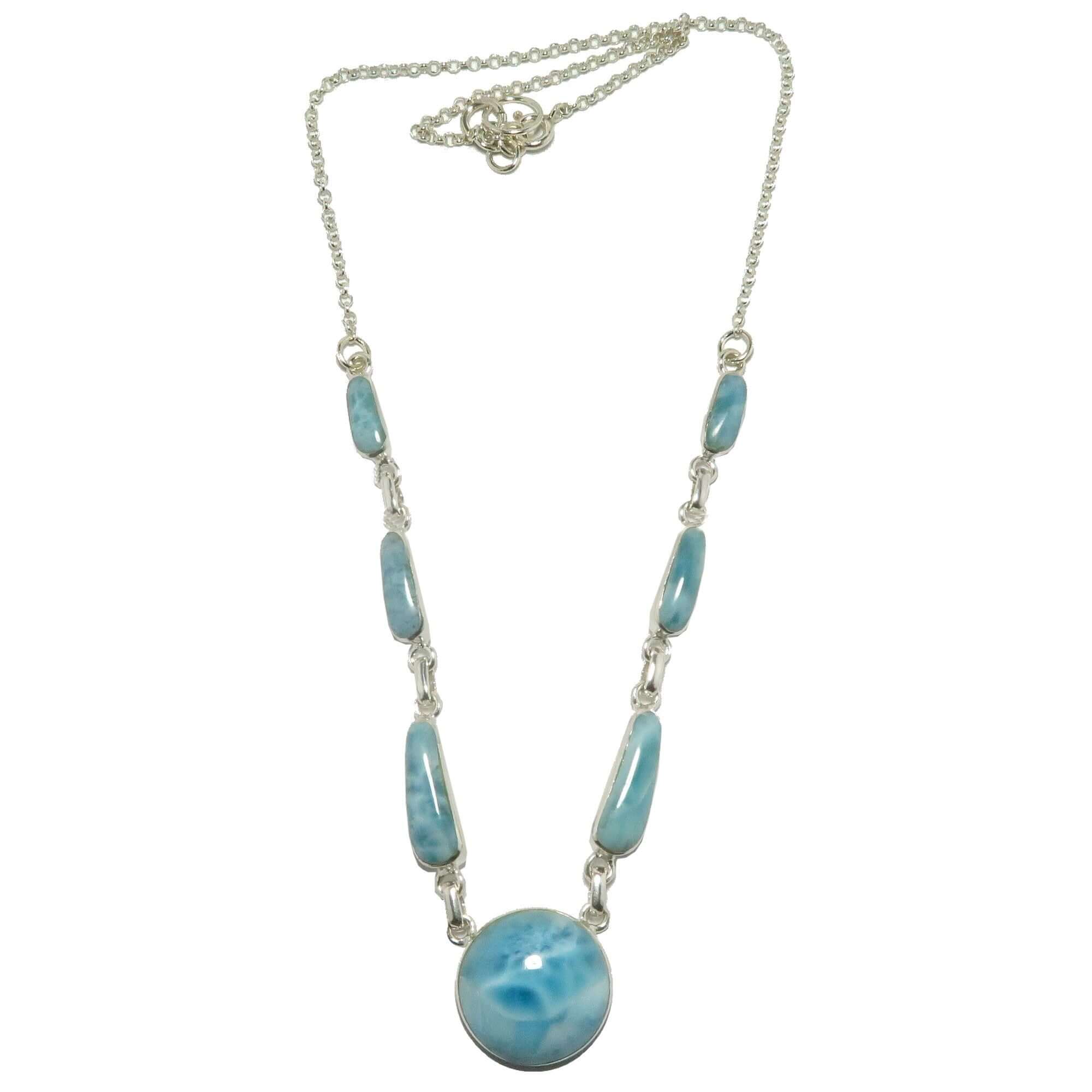 Collier Larimar Yemaya Caraïbes en argent sterling
