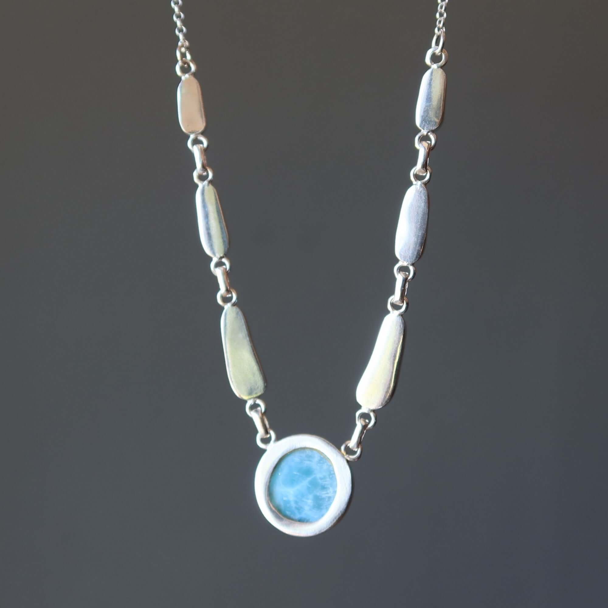 Collier Larimar Yemaya Caraïbes en argent sterling