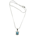 Larimar Necklace Happy Blue Sea Turtle Sterling Silver