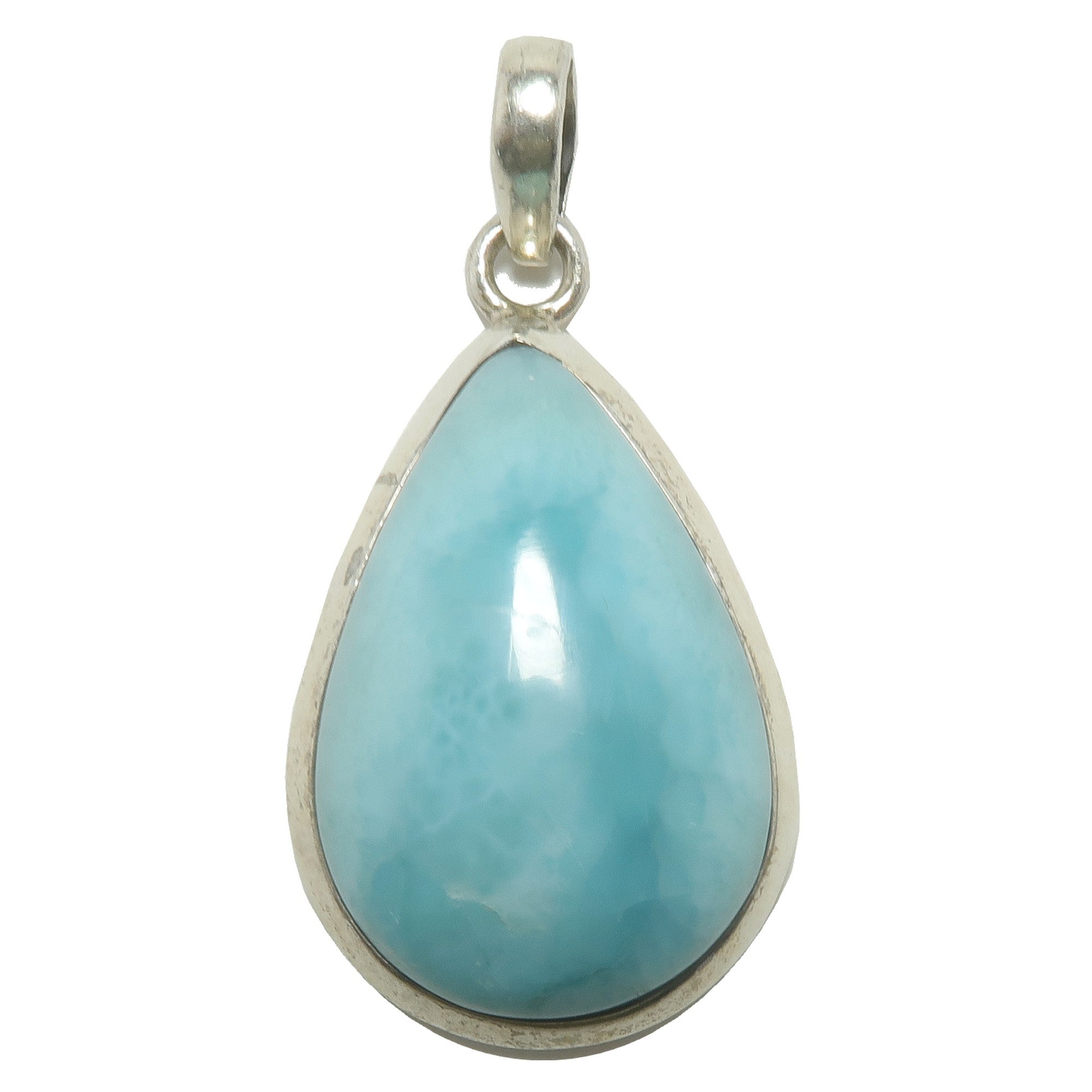 Larimar Pendant Teardrop Blue Sterling Silver