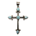 Pendentif Larimar Croix Céleste en Argent Sterling Bleu