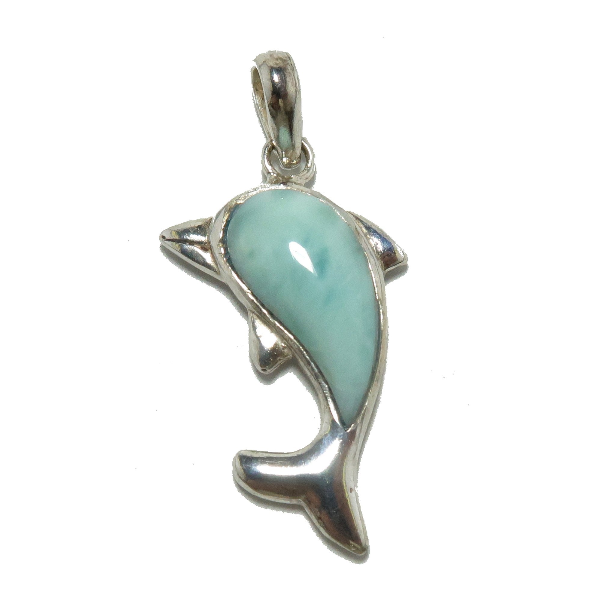 Larimar Pendant Blue Dolphin Stone Sterling Silver