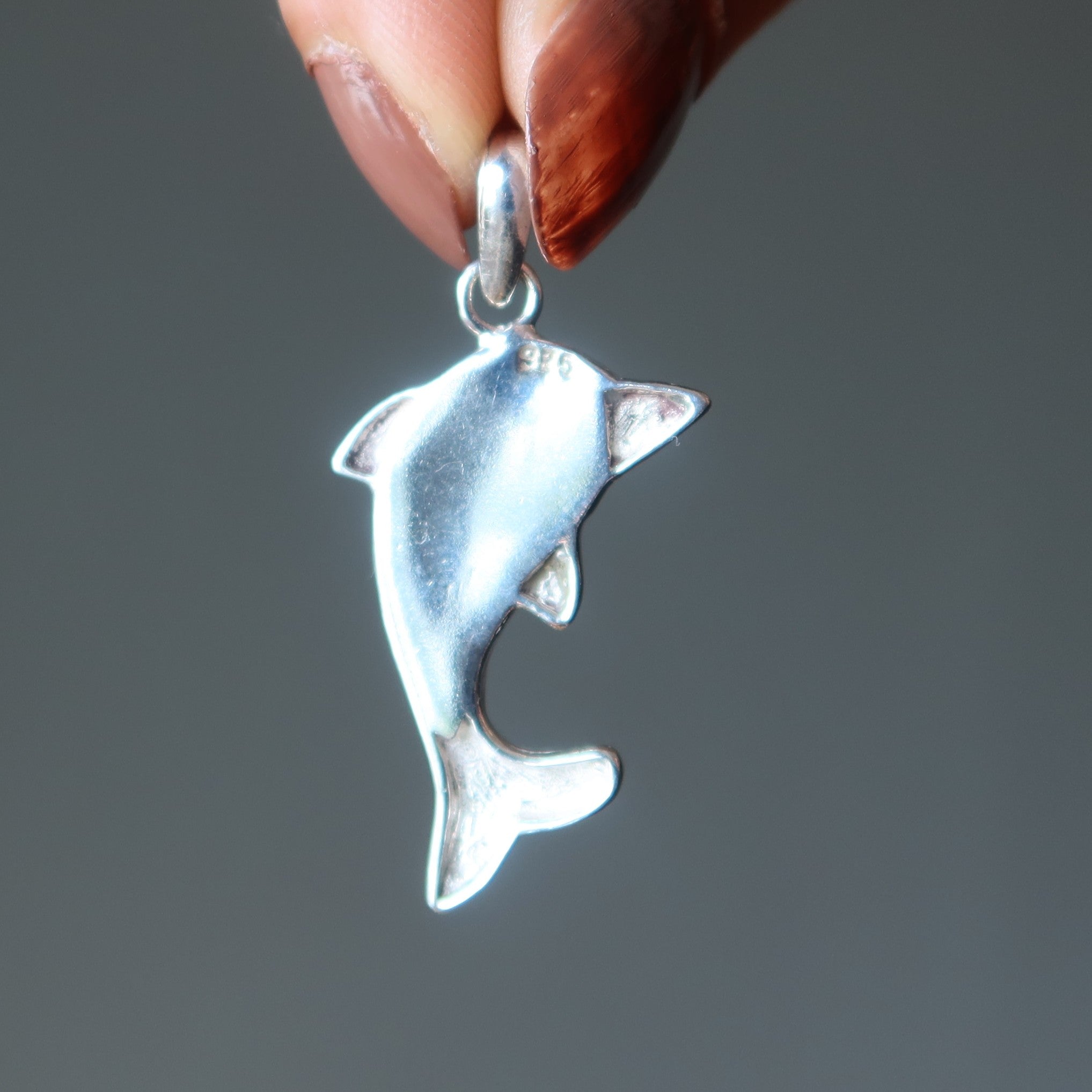 Larimar Pendant Blue Dolphin Stone Sterling Silver