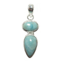 Pendentif Larimar Bénédiction Pierres Bleues Argent Sterling