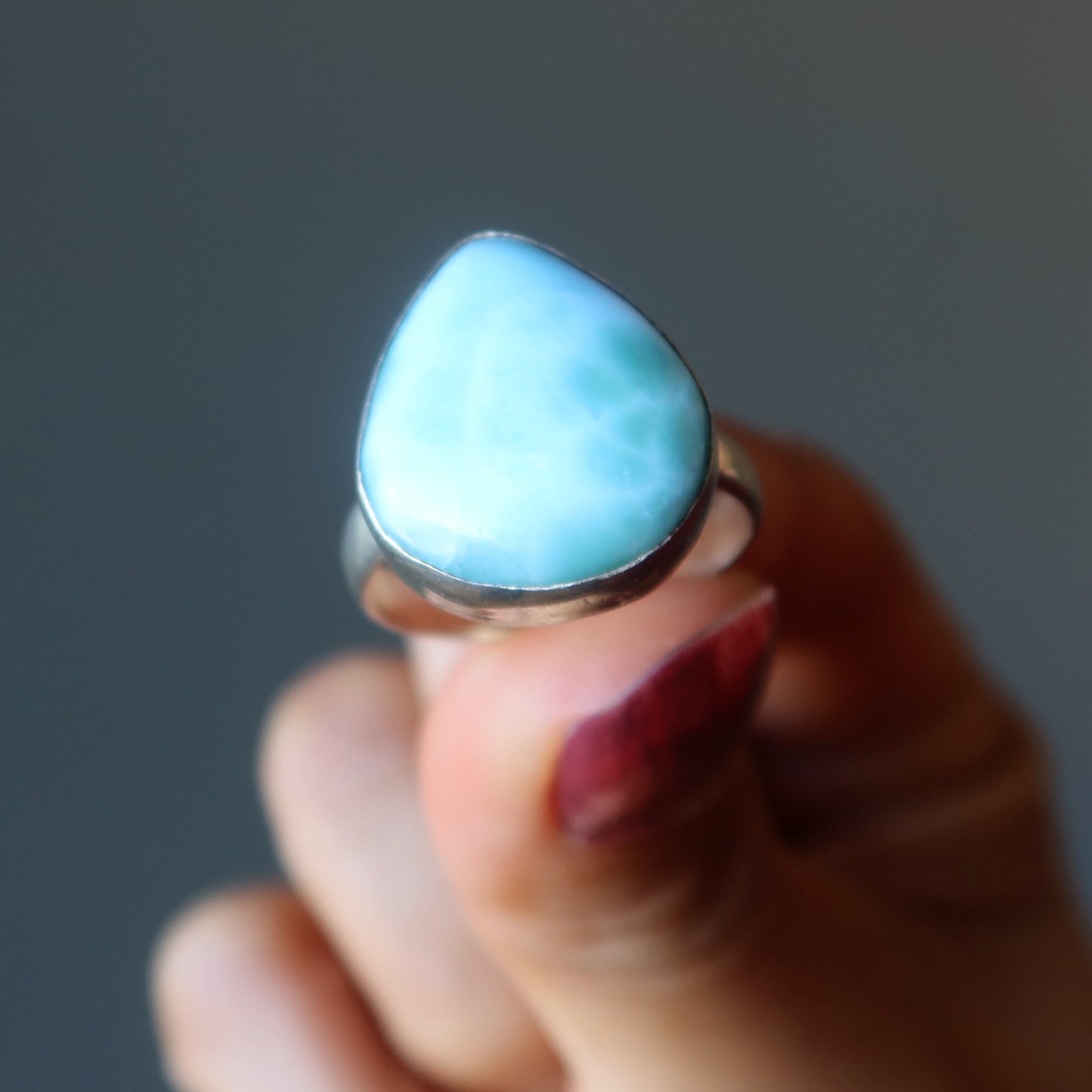 Larimar Ring My Dreams Sterling Silver Size 8.75
