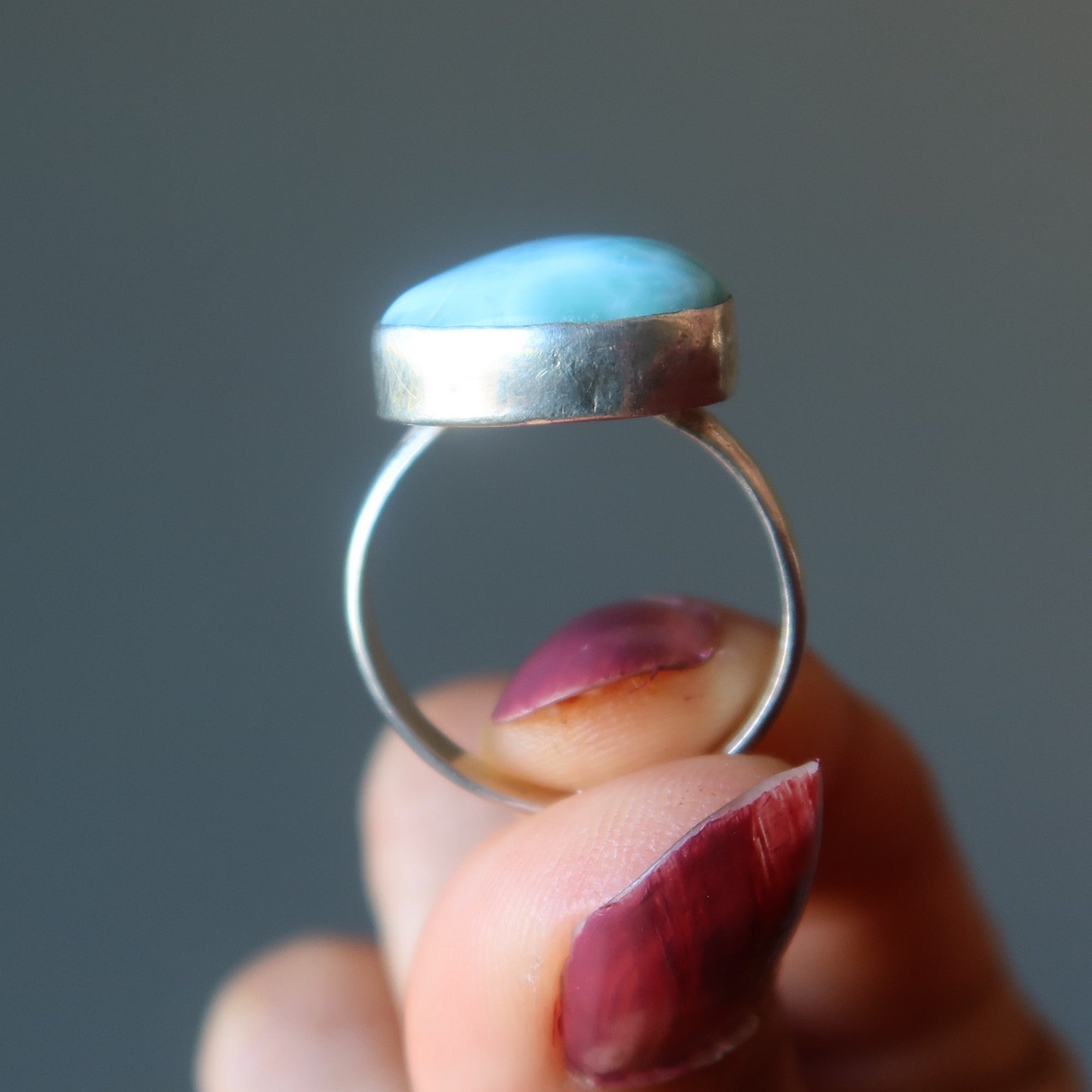 Larimar Ring My Dreams Sterling Silver Size 8.75