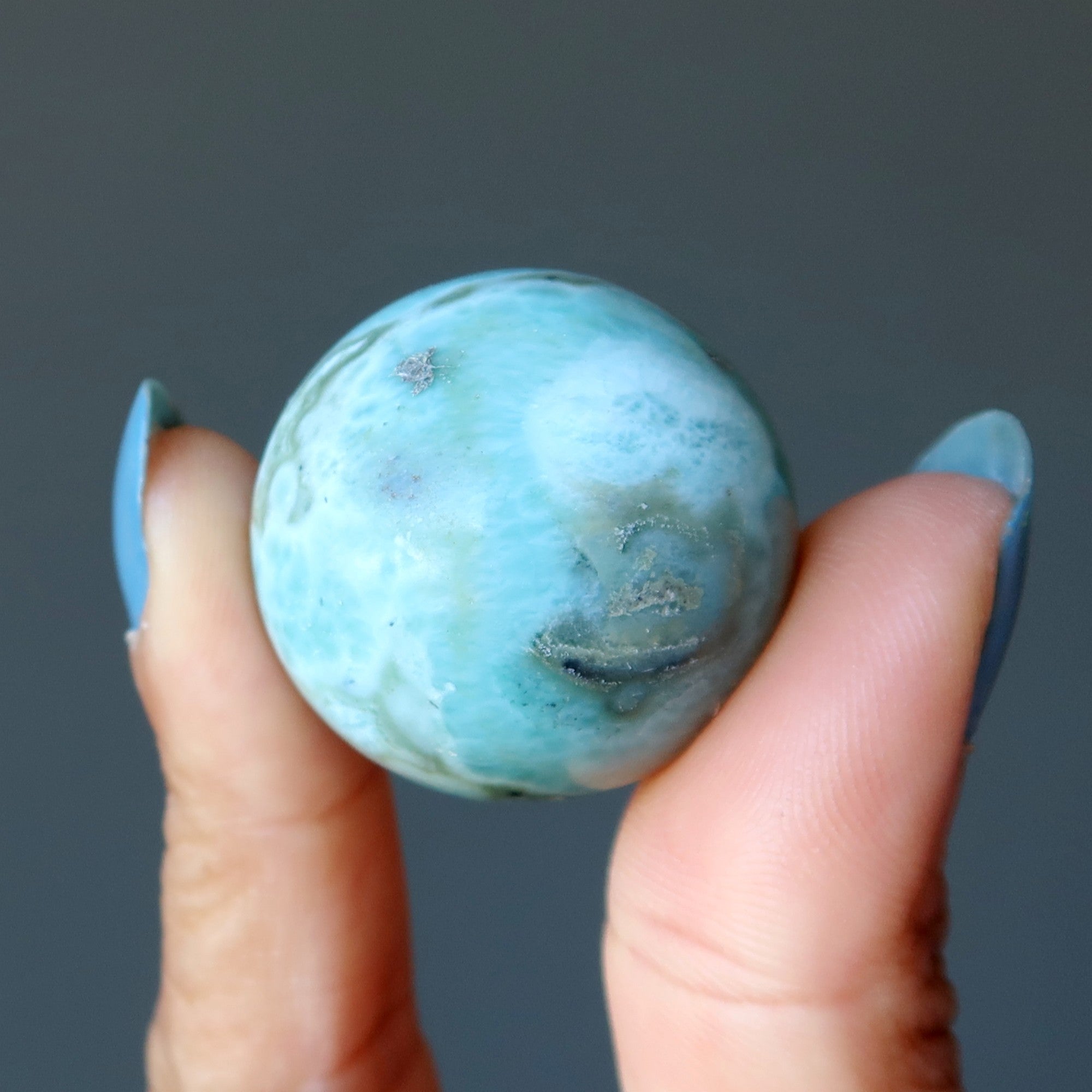 Larimar Sphere Aqua Blue Green Tropical Crystal Ball
