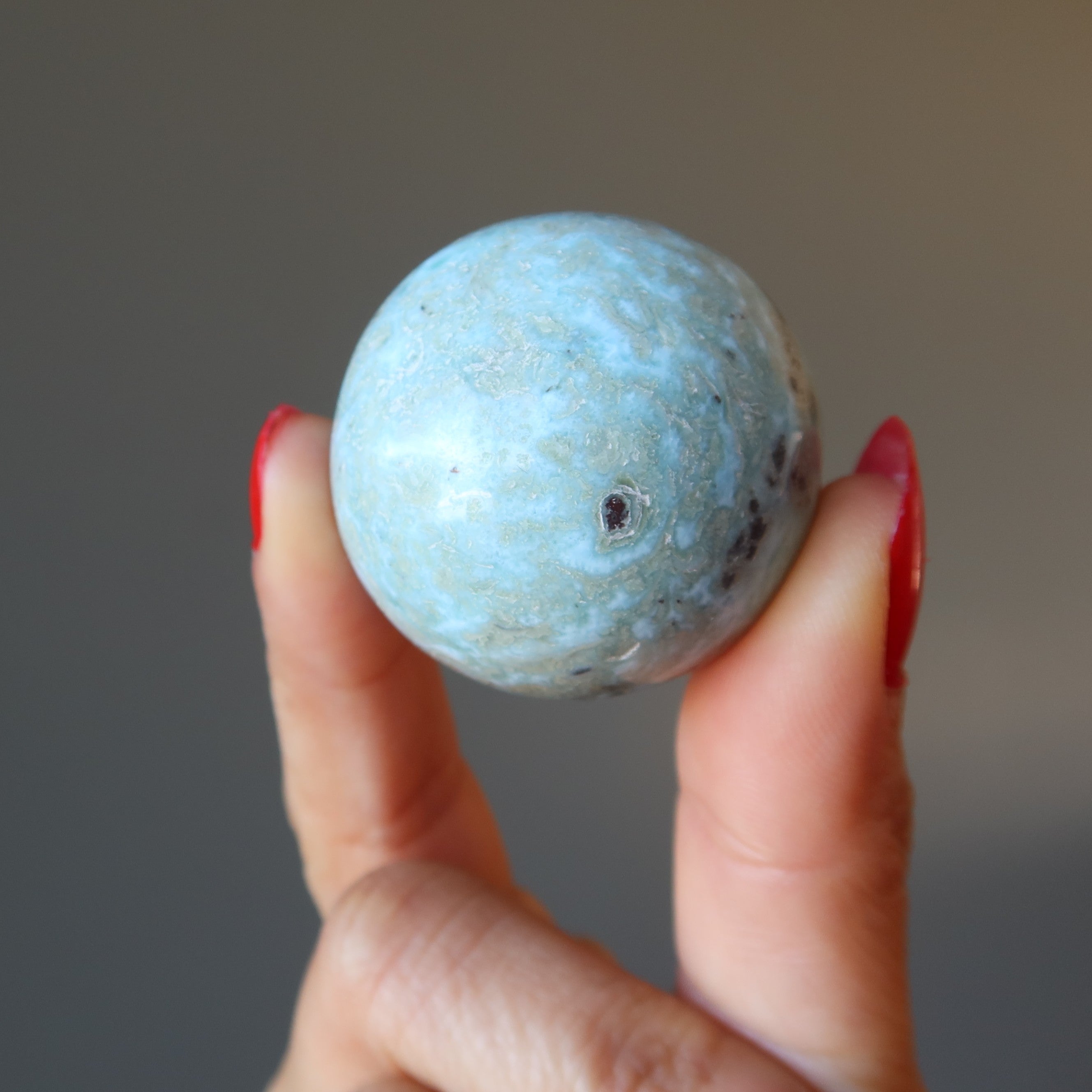 Larimar Sphere Aqua Blue Green Tropical Crystal Ball