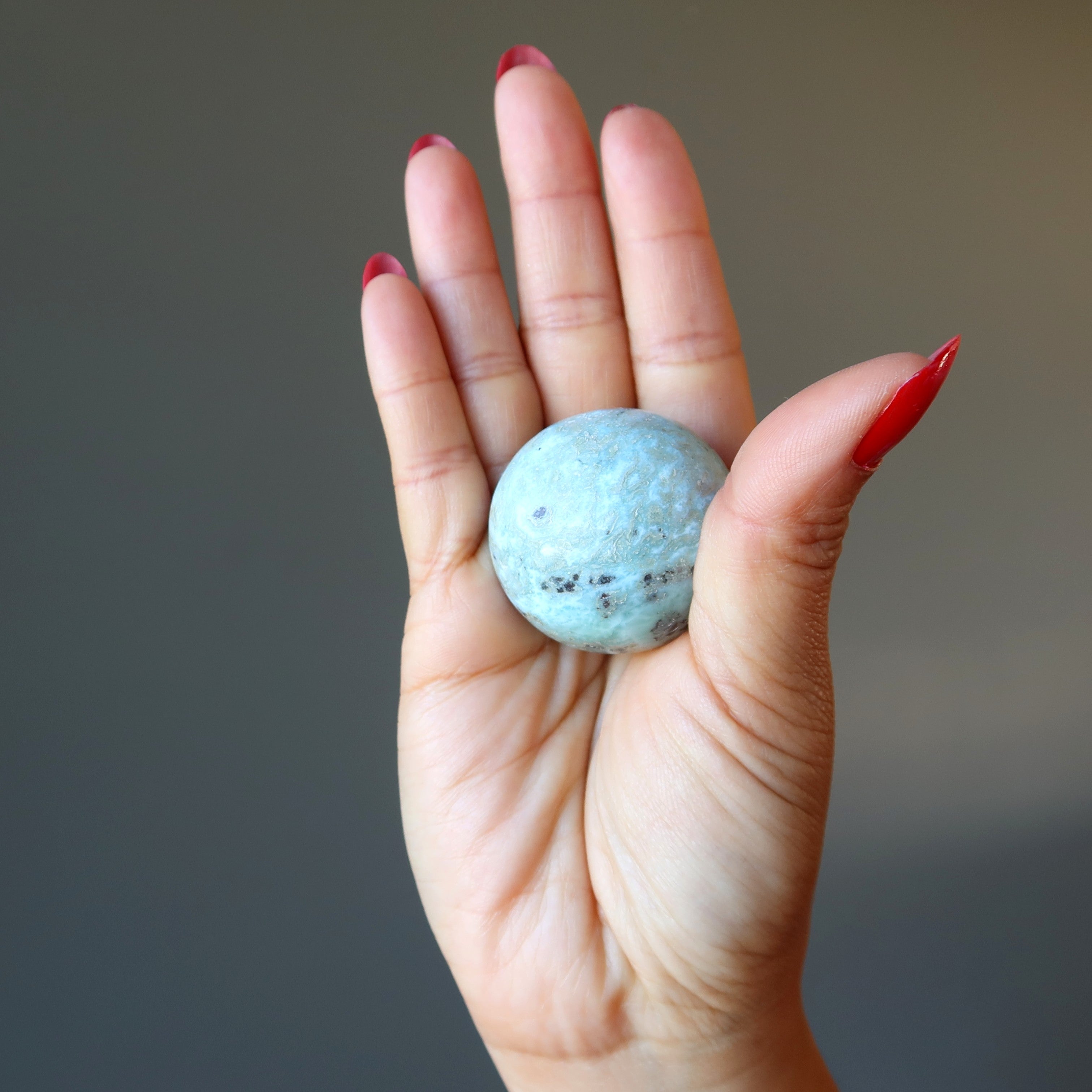 Larimar Sphere Aqua Blue Green Tropical Crystal Ball