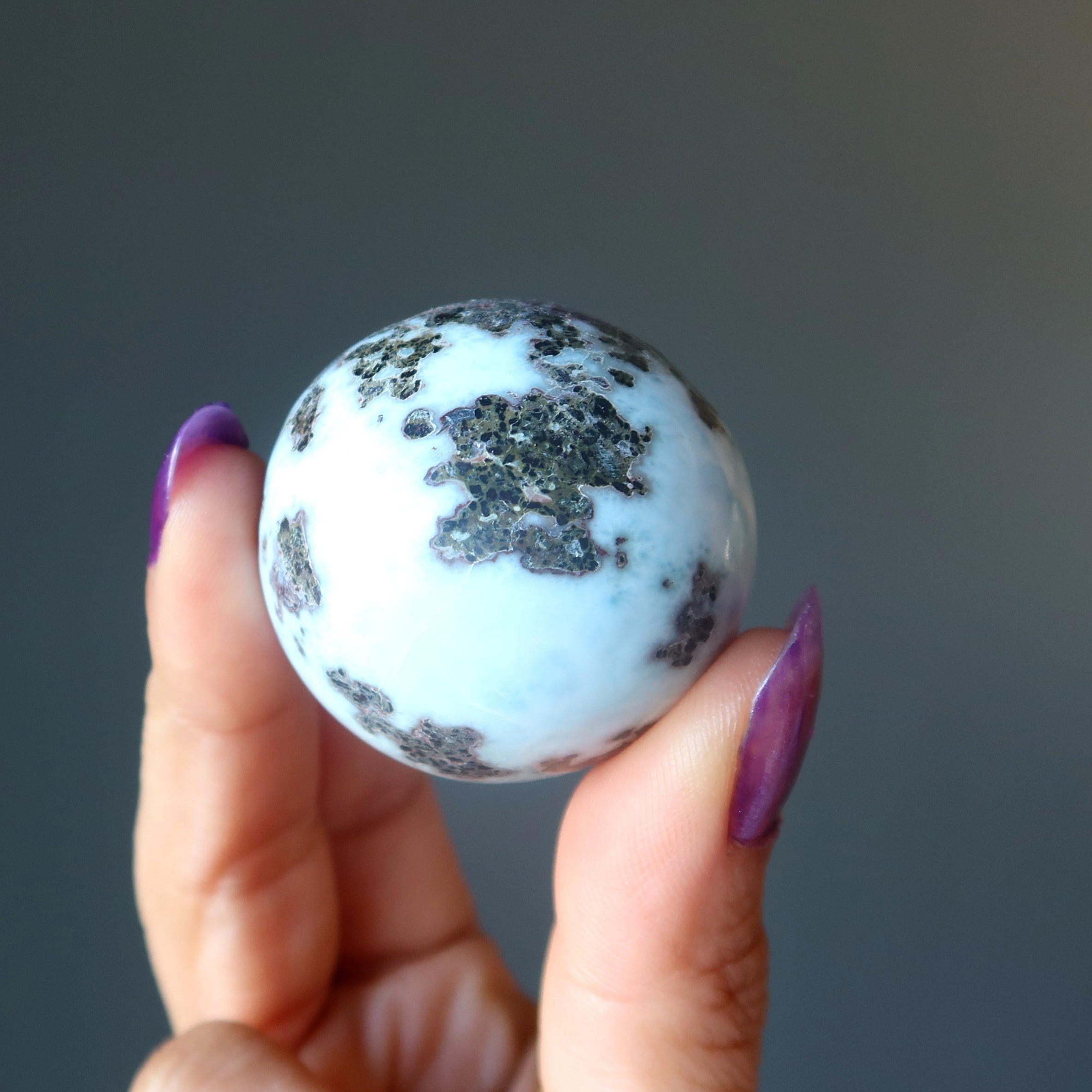 Larimar Sphere Ice Blue Meditation Rare Crystal Ball