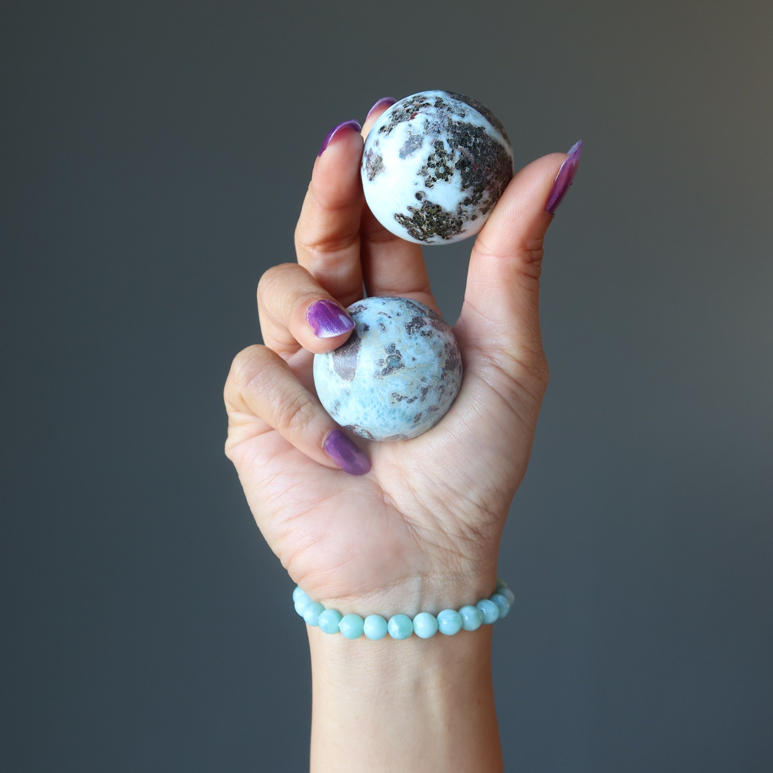 Larimar Sphere Ice Blue Meditation Rare Crystal Ball