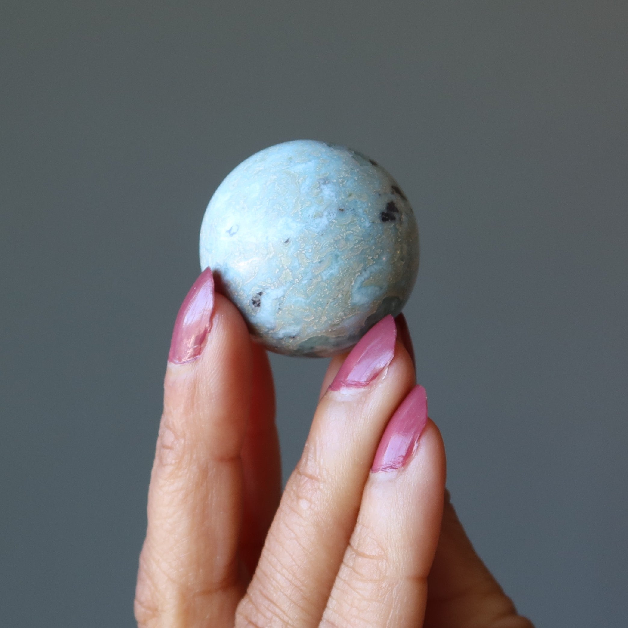 Larimar Sphere Sky Blue Dominican Republic Crystal Ball