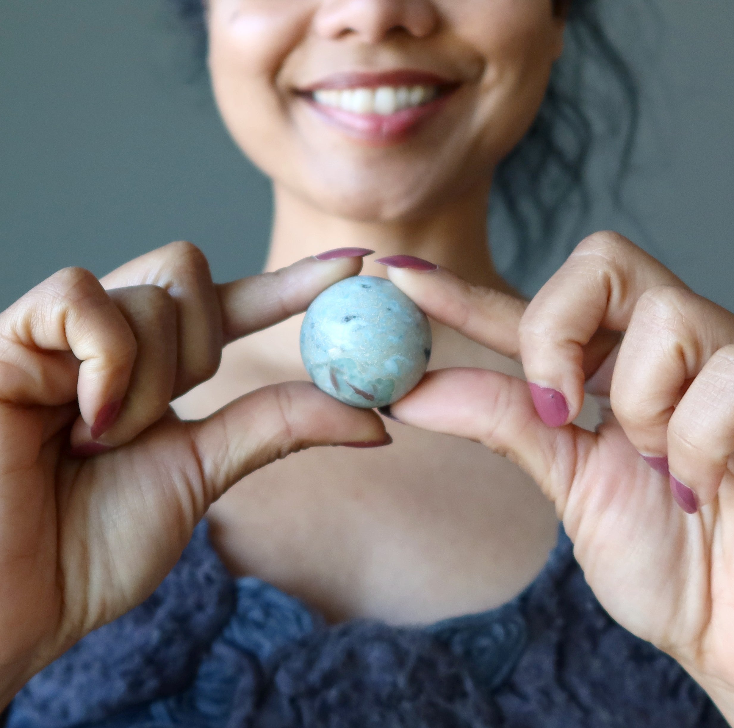 Larimar Sphere Sky Blue Dominican Republic Crystal Ball