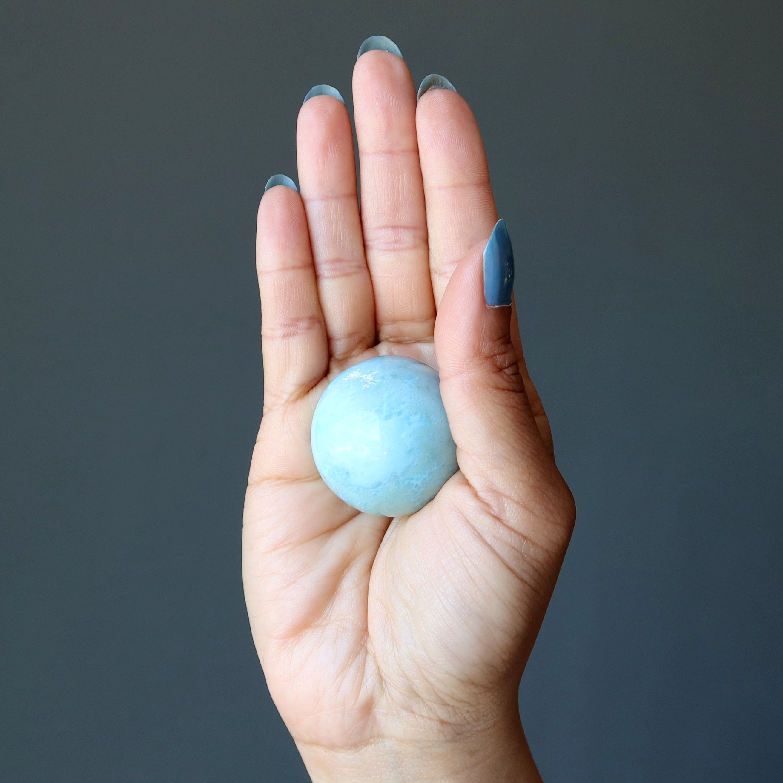 Larimar Sphere Peaceful Blue Sea Breeze Crystal Ball