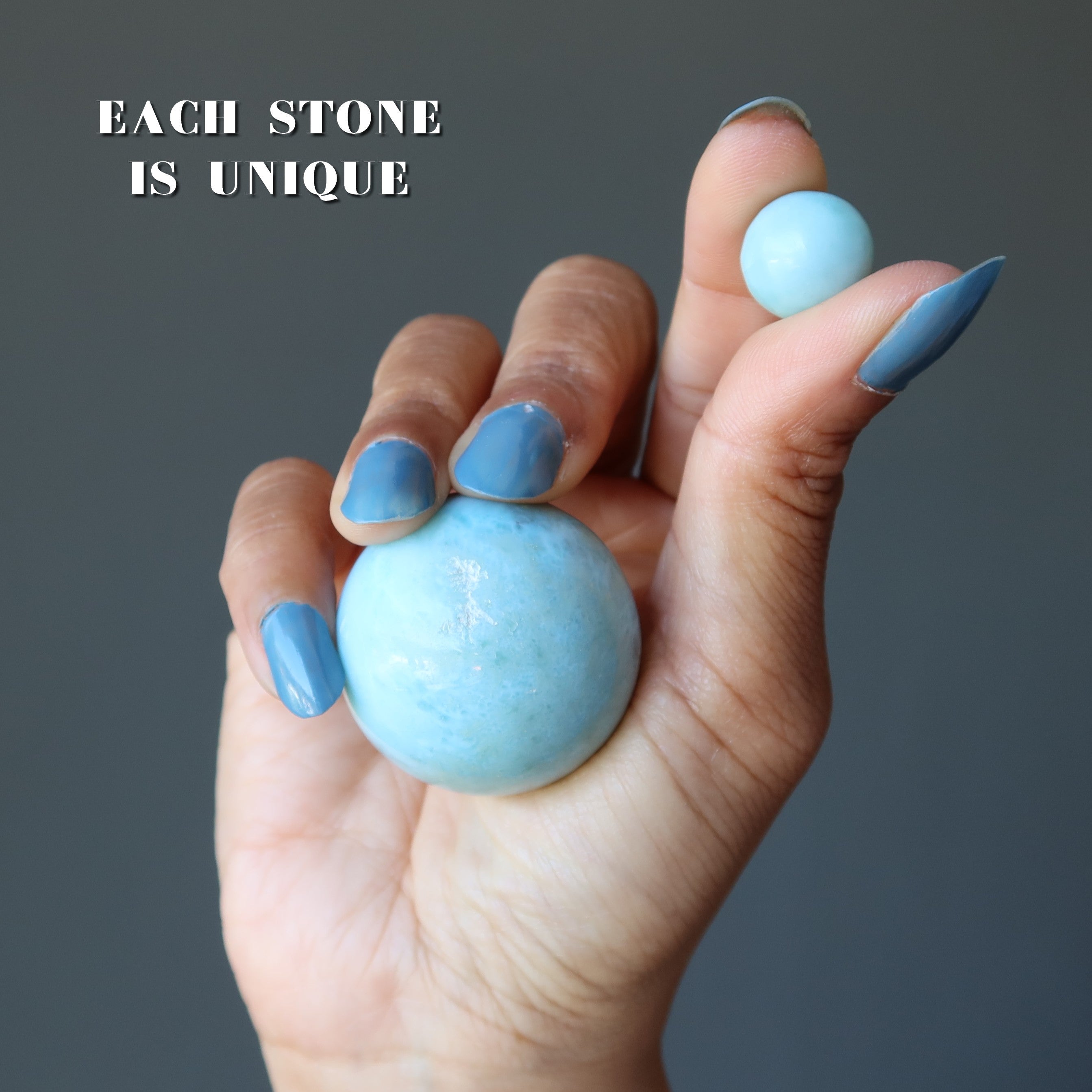 Larimar Sphere Peaceful Blue Sea Breeze Crystal Ball