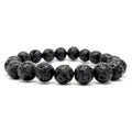Bracelet en lave Pierre de protection Dieu volcan noir