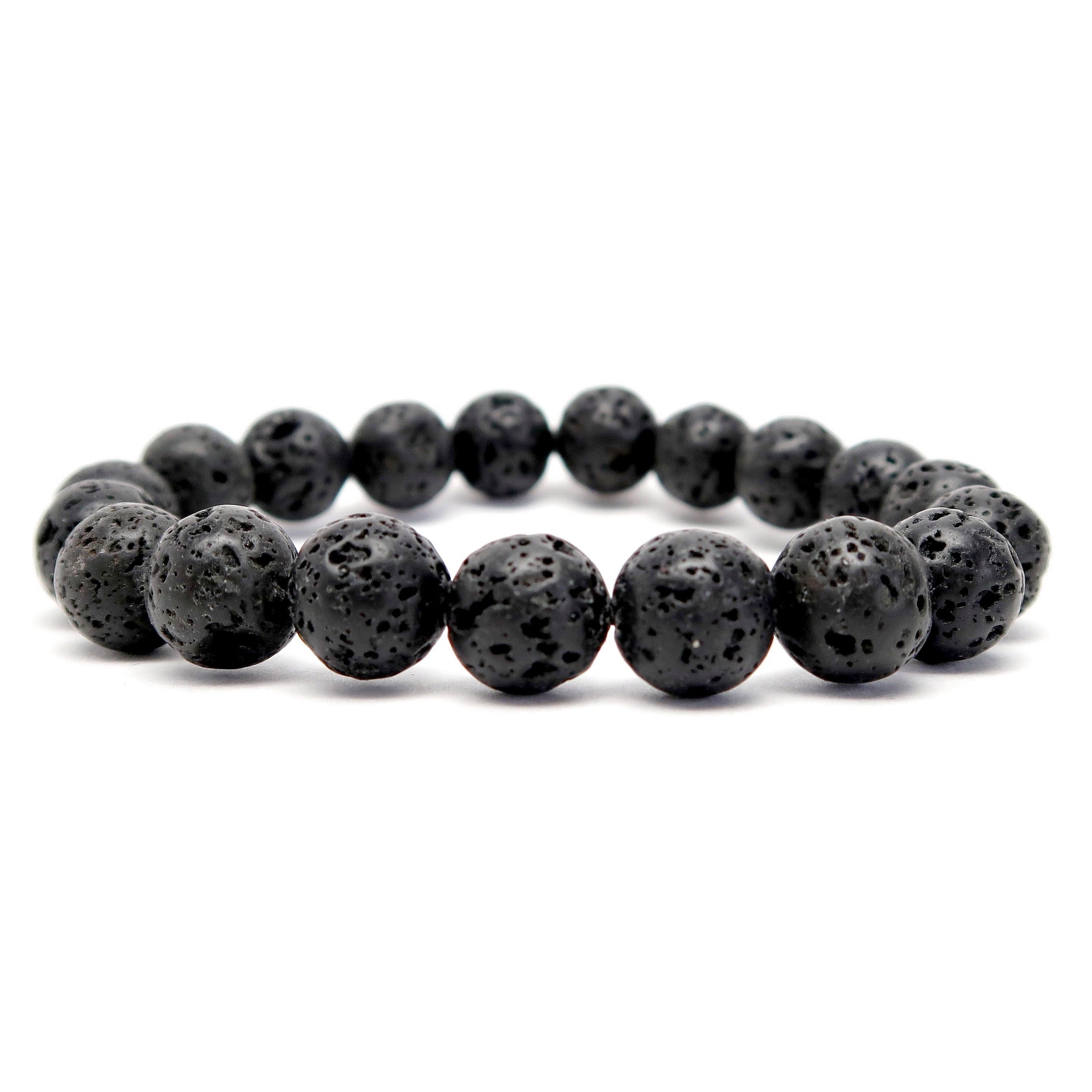 Bracelet en lave Pierre de protection Dieu volcan noir
