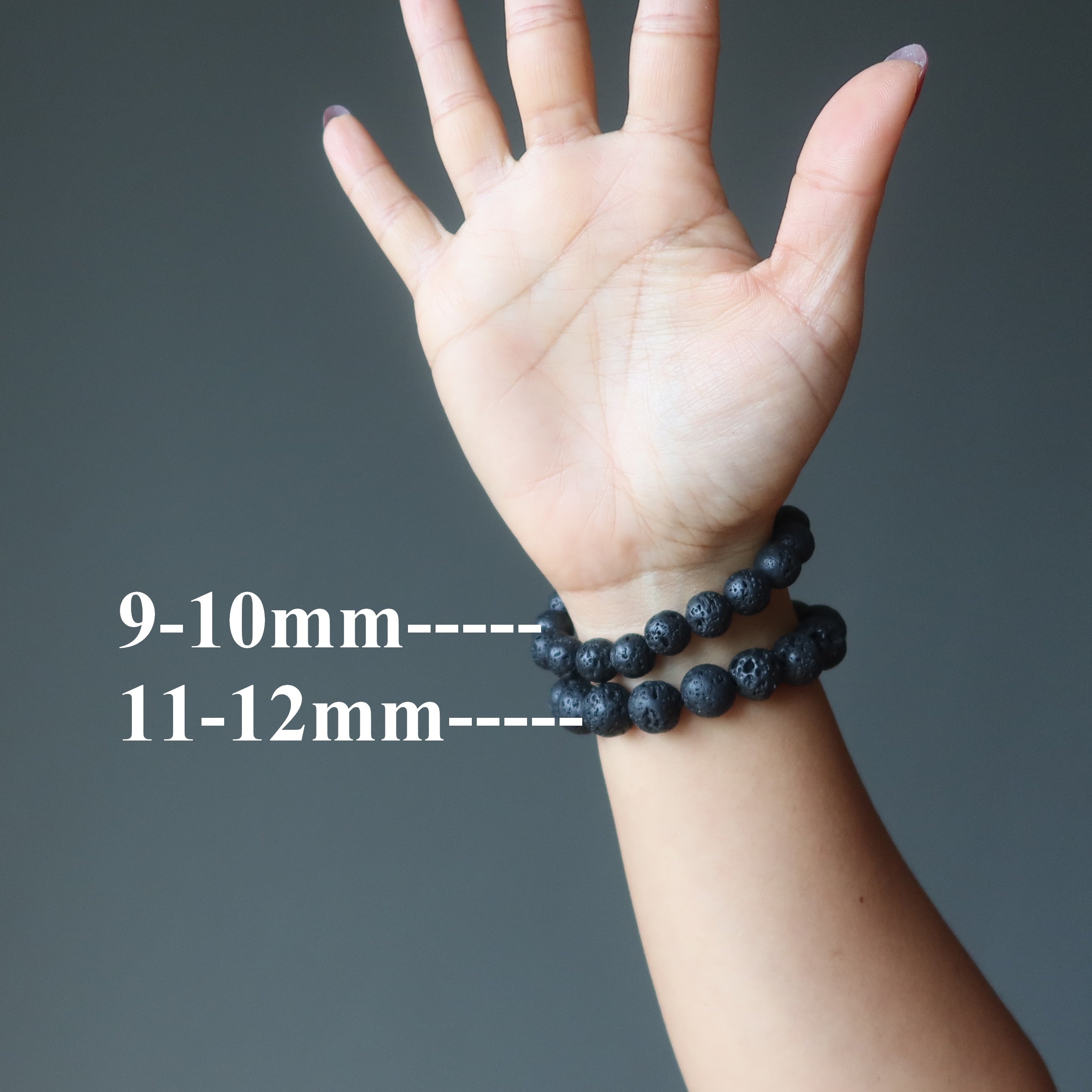 Bracelet en lave Pierre de protection Dieu volcan noir