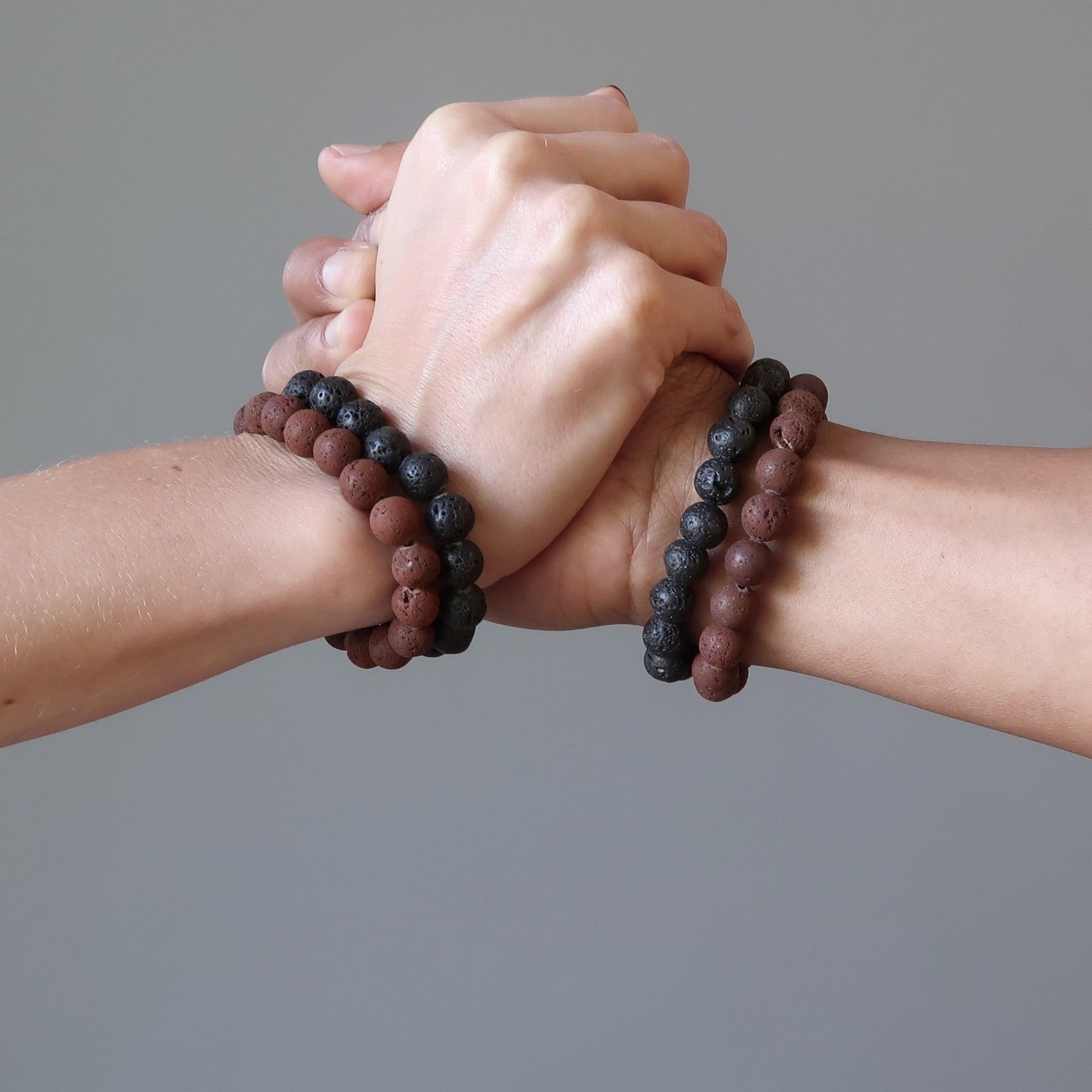 Lava Bracelet Set Black Red Volcanic Essential Oil Diffuser