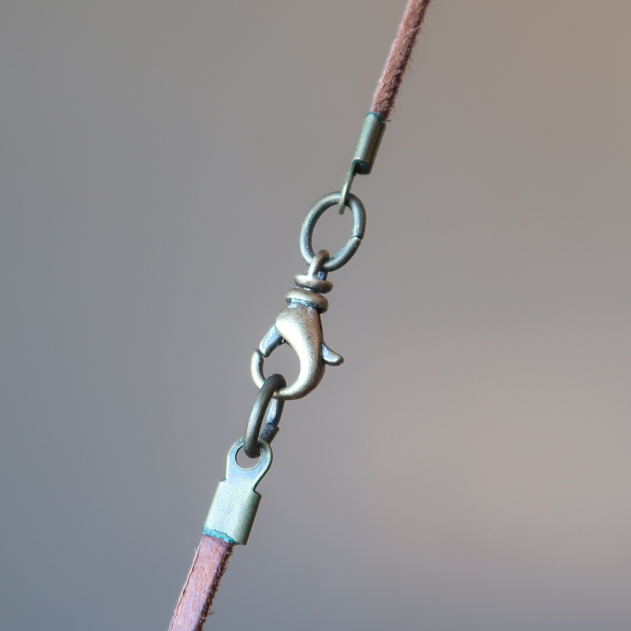 Lava Howlite Necklace Yin Yang Spiral on Leather