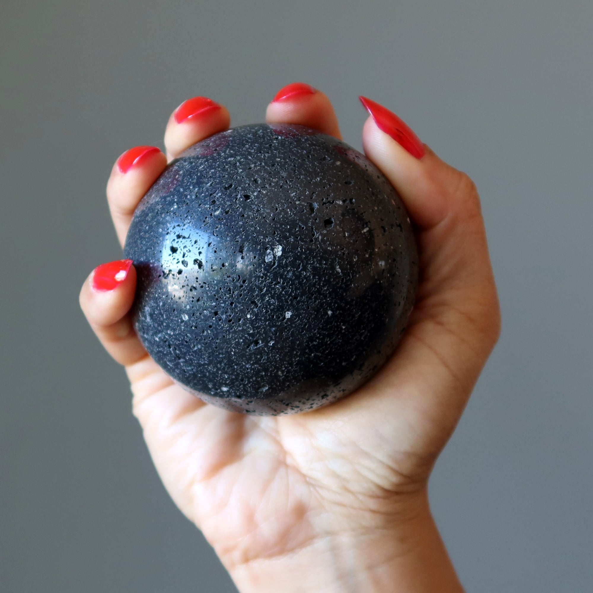 Lava Sphere Volcano Power Black Basalt Crystal Ball