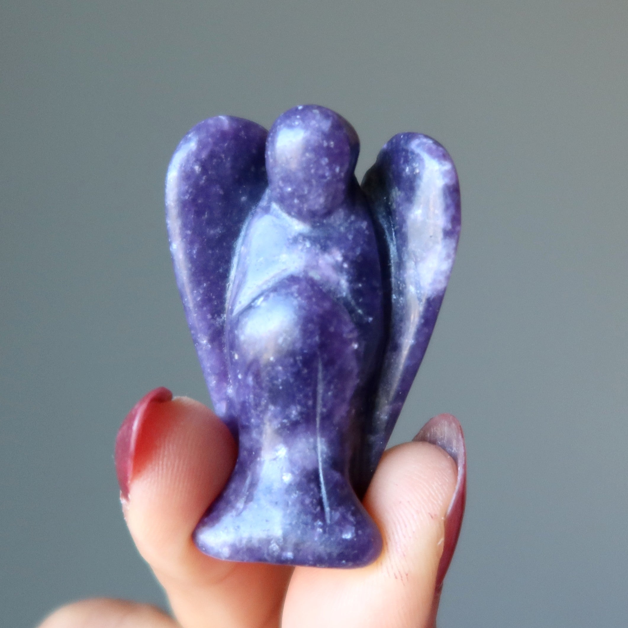 Lepidolith Engelpaar Musik Lila Spiritueller Kristall